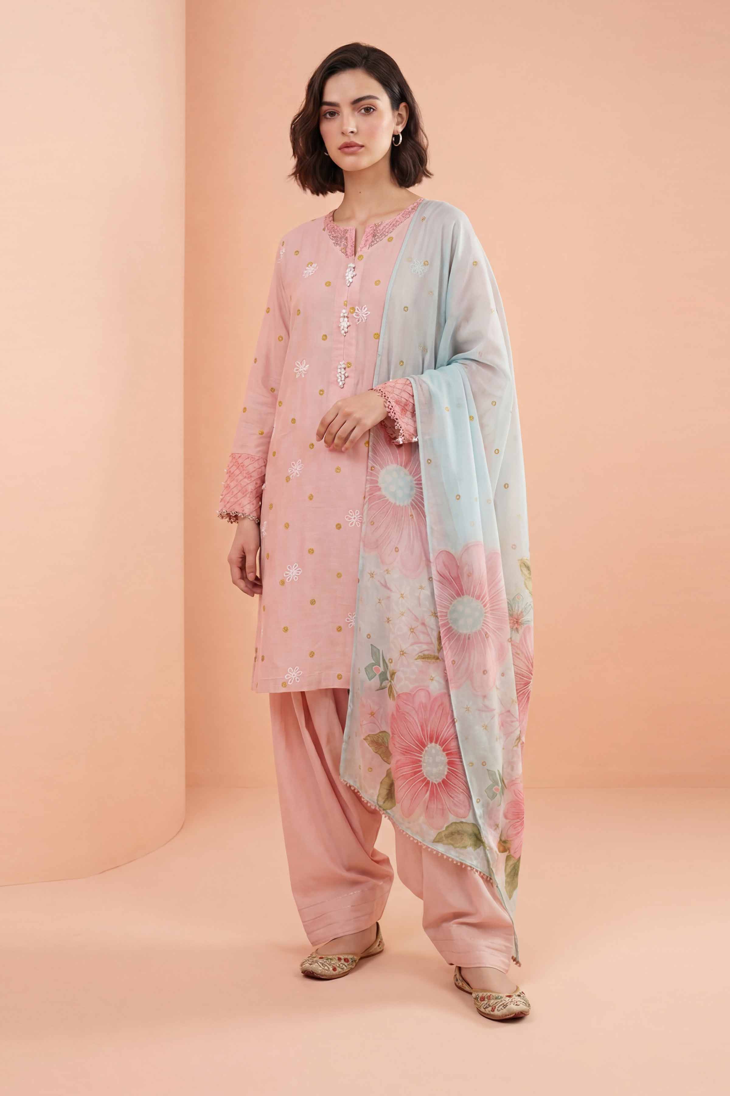 3 Piece - Embroidered Suit - PE26-338