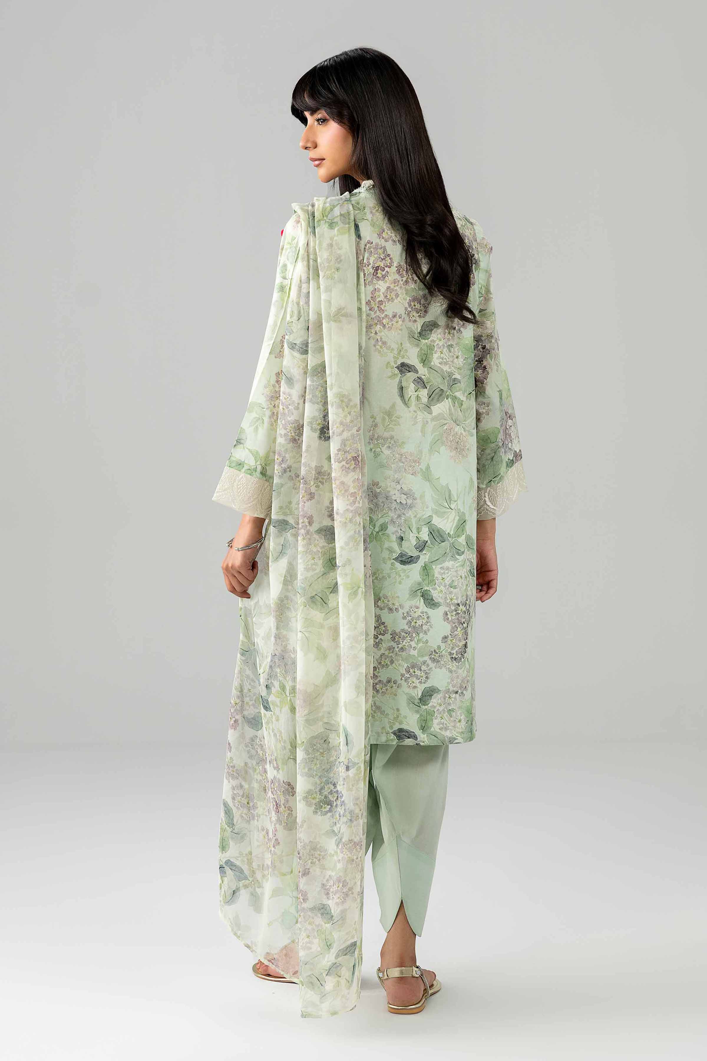 3 Piece - Printed Embroidered Suit - PE26-495