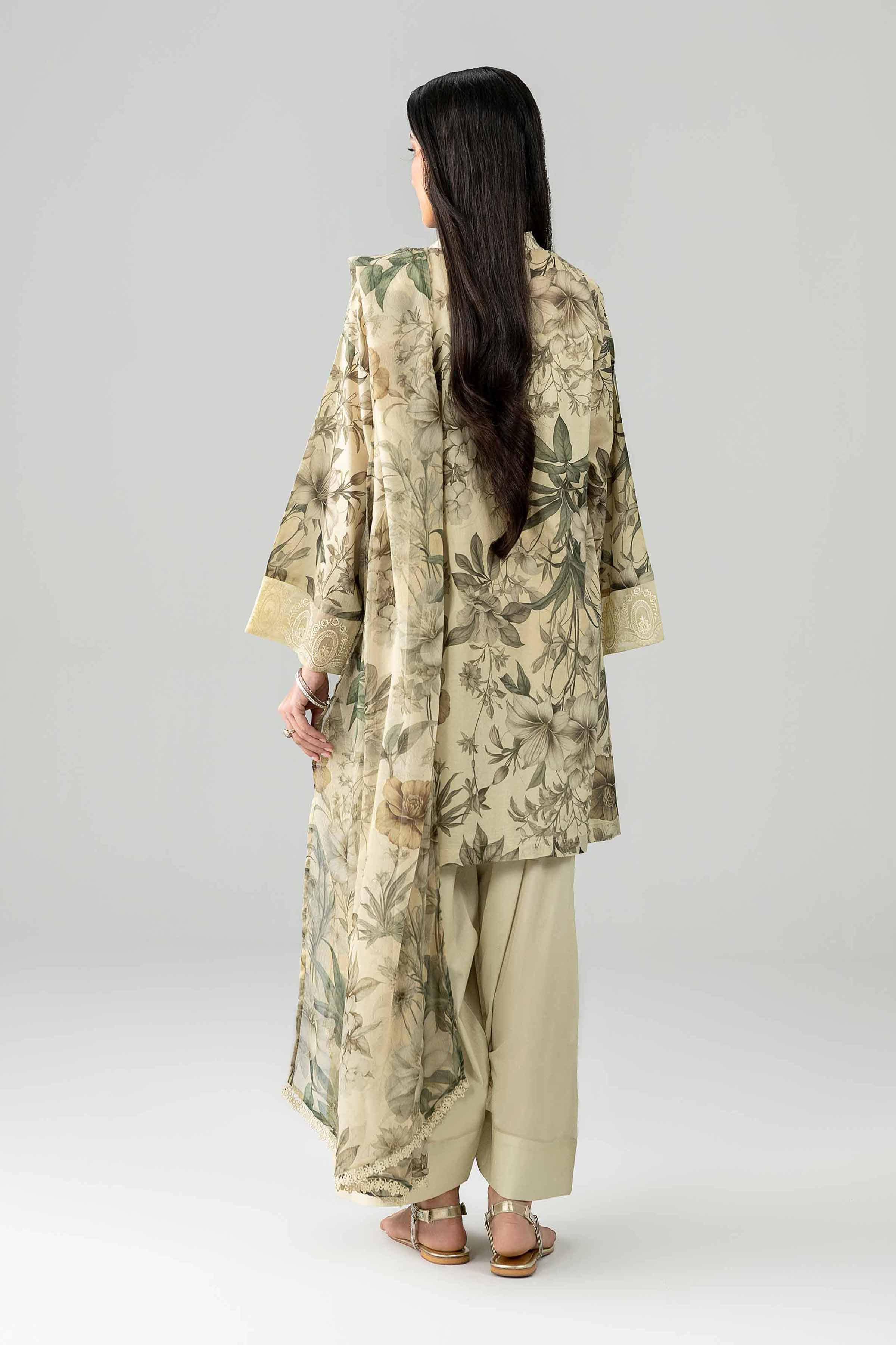 3 Piece - Printed Embroidered Suit - PE26-497