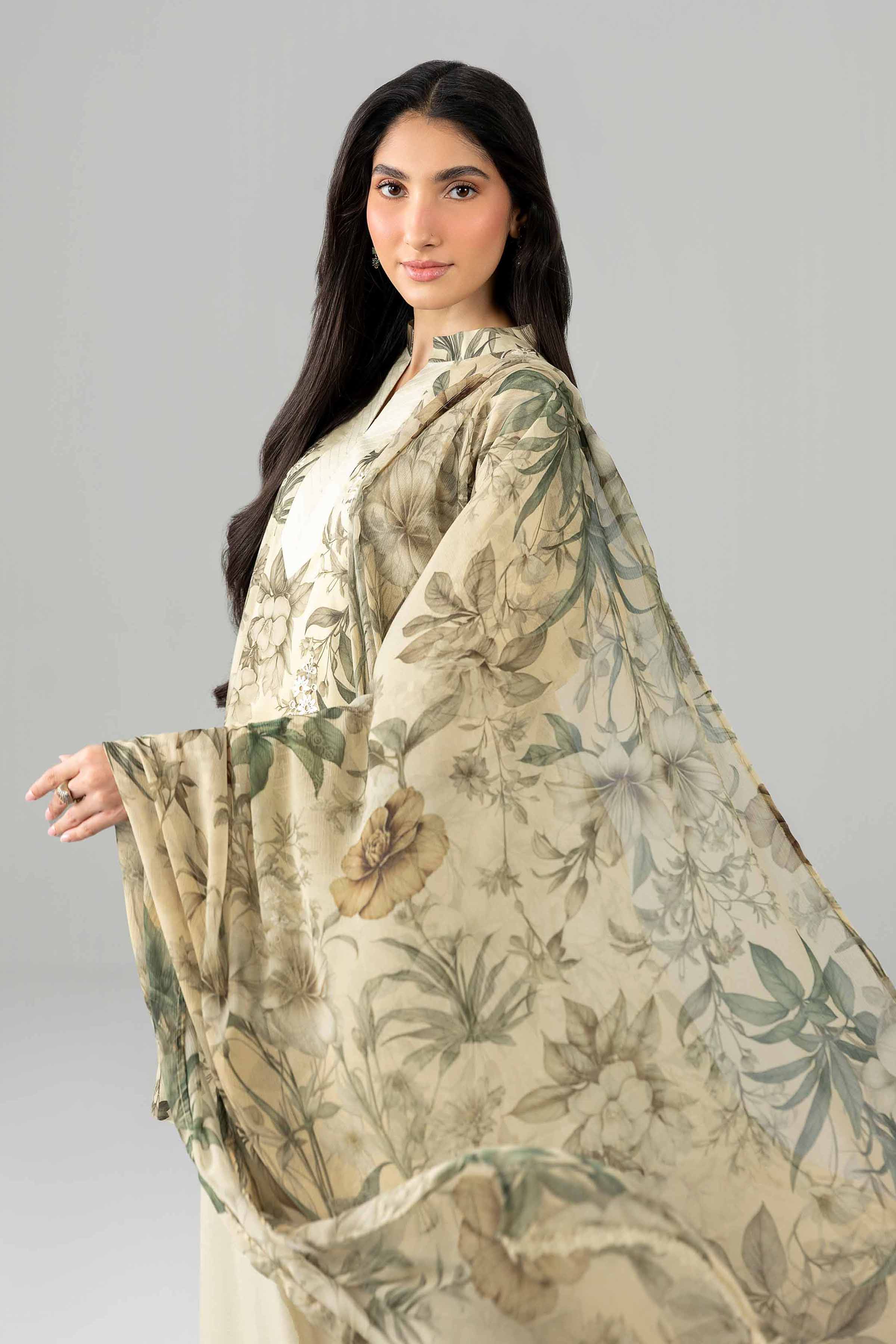 3 Piece - Printed Embroidered Suit - PE26-497