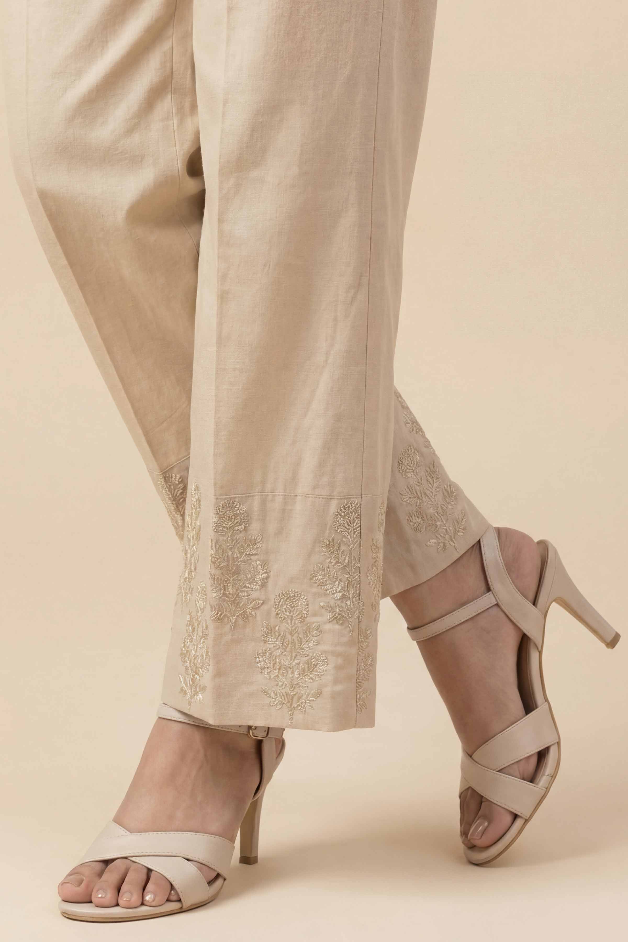 Embroidered Trousers -PE26-640 for Women - Pret Collection | Nishat | Shop Online