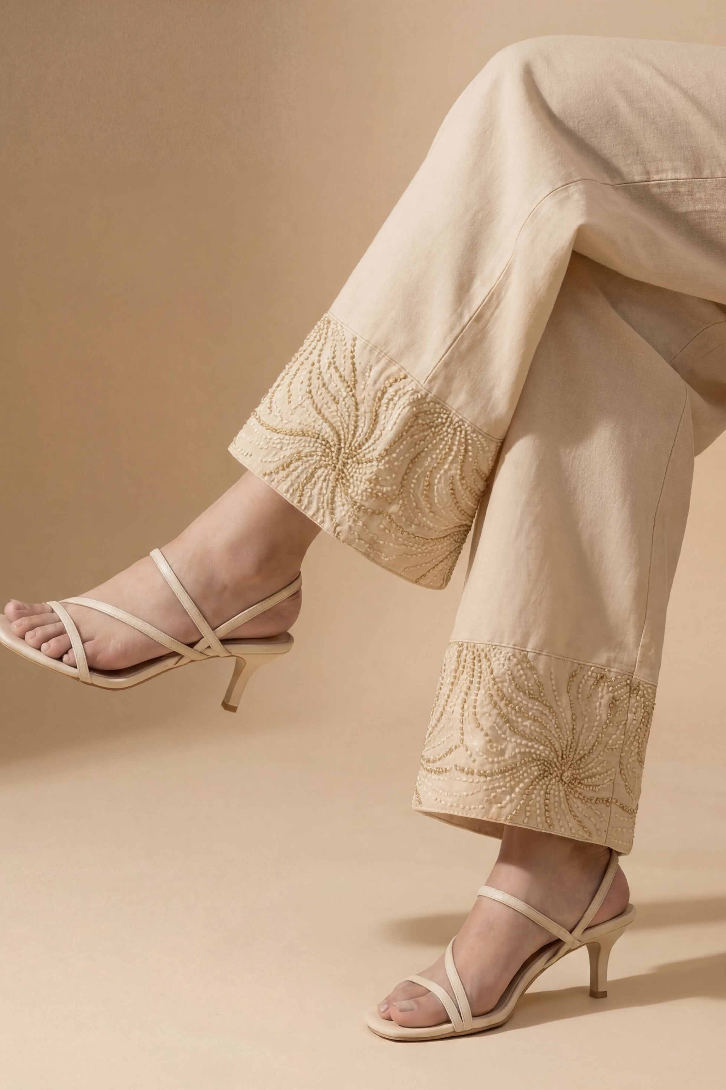 Embroidered Trousers - PE26-661 for Women - Pret Collection | Nishat | Shop Online