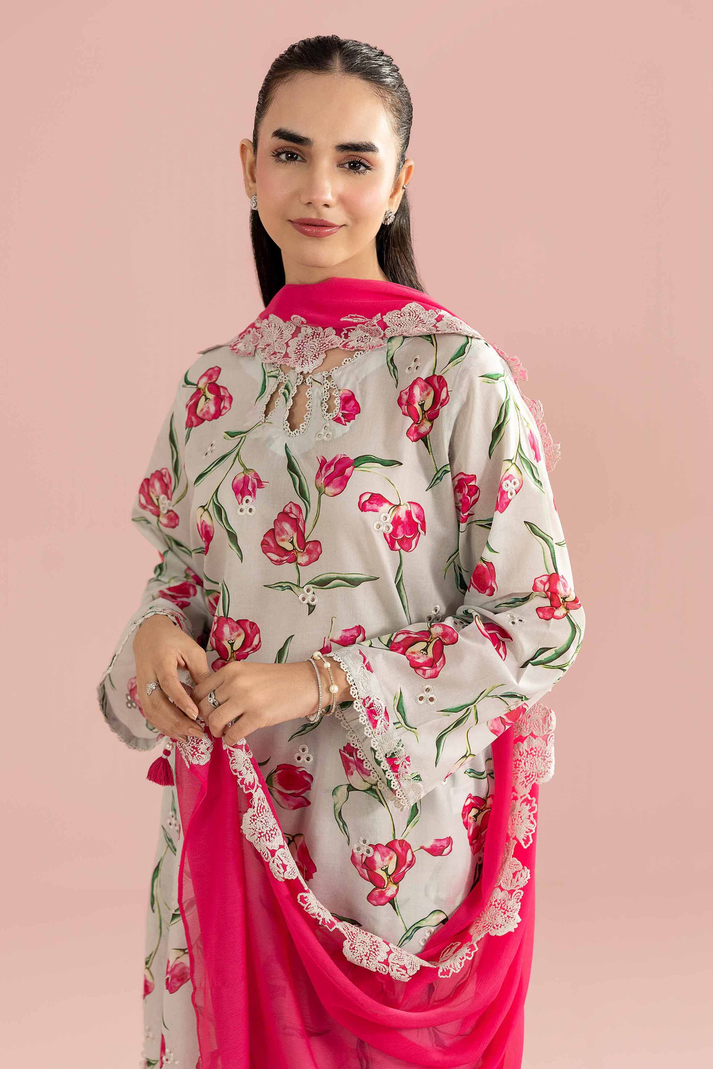 3 Piece - Printed Embroidered Suit - PE26-69 for Women - Pret Collection | Nishat | Shop Online