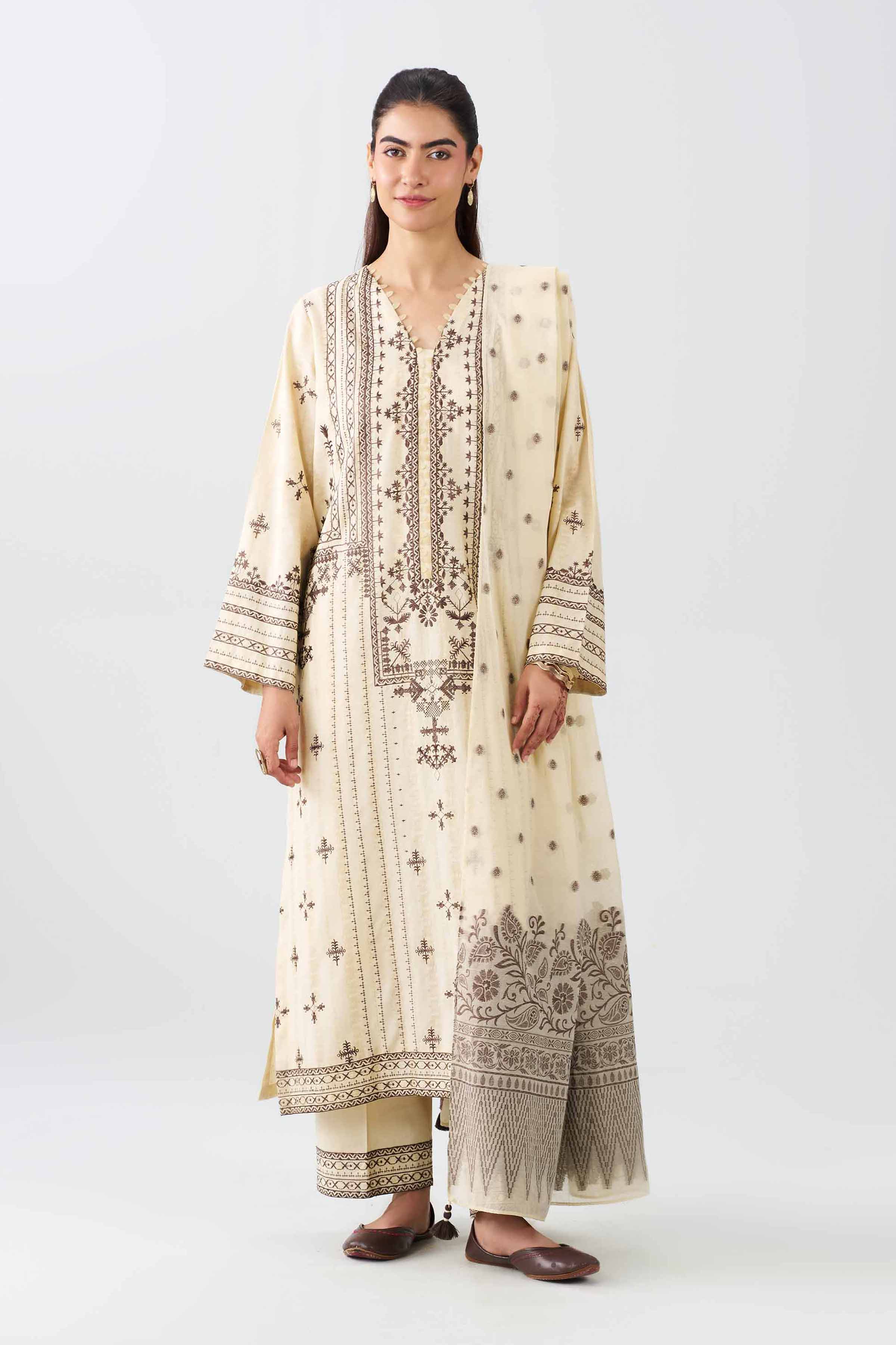 3 Piece - Embroidered Suit - PE26-71