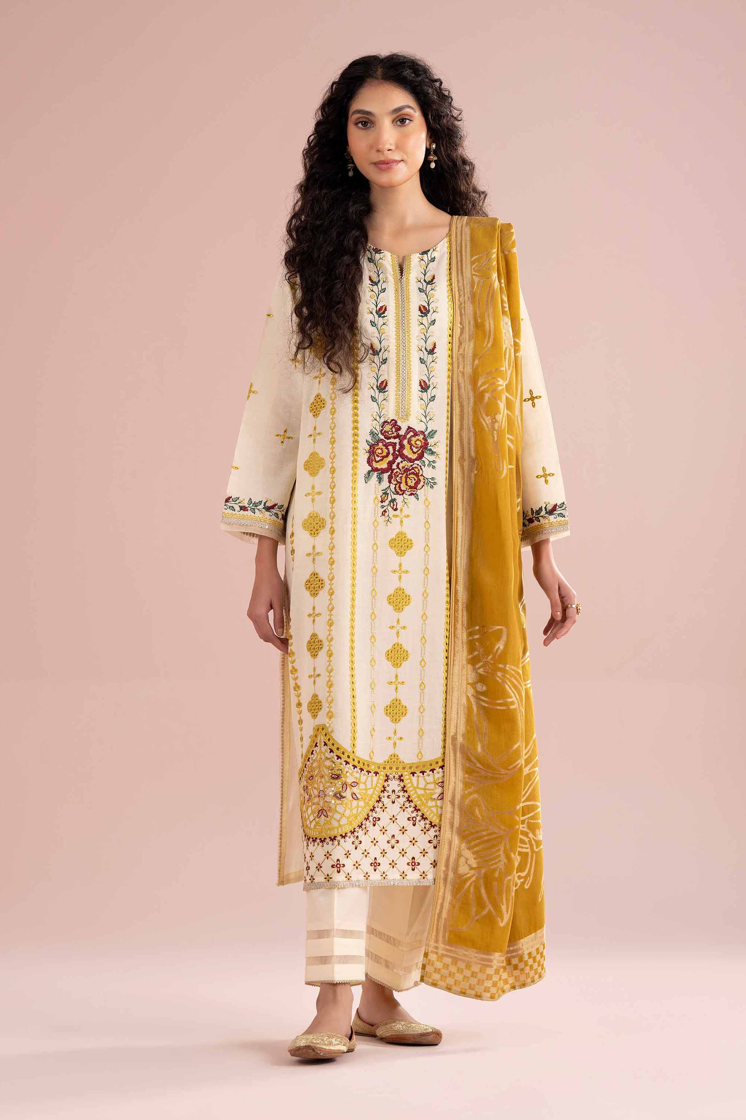 3 Piece - Embroidered Suit - PE26-75 for Women - Pret Collection | Nishat | Shop Online