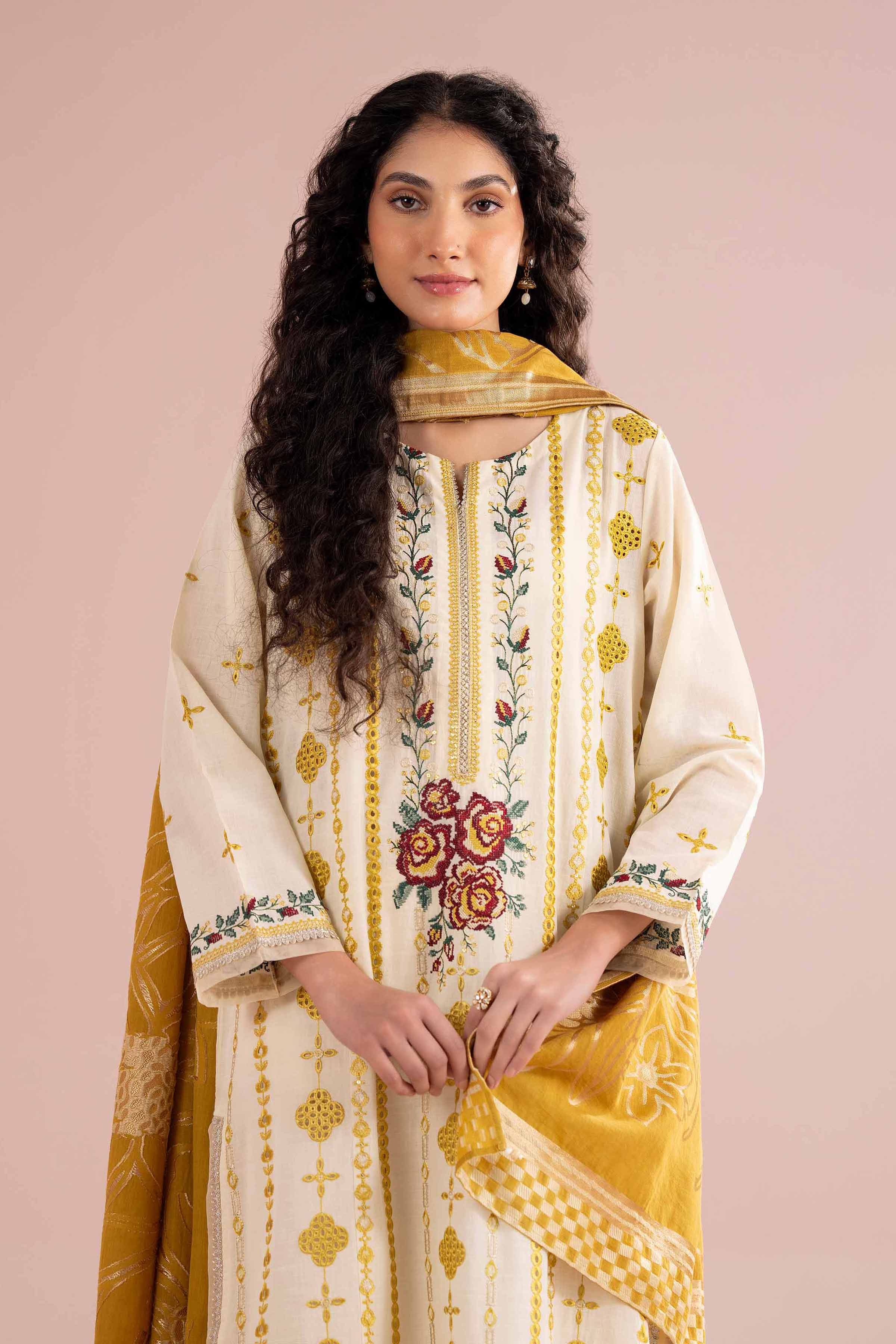 3 Piece - Embroidered Suit - PE26-75 for Women - Pret Collection | Nishat | Shop Online