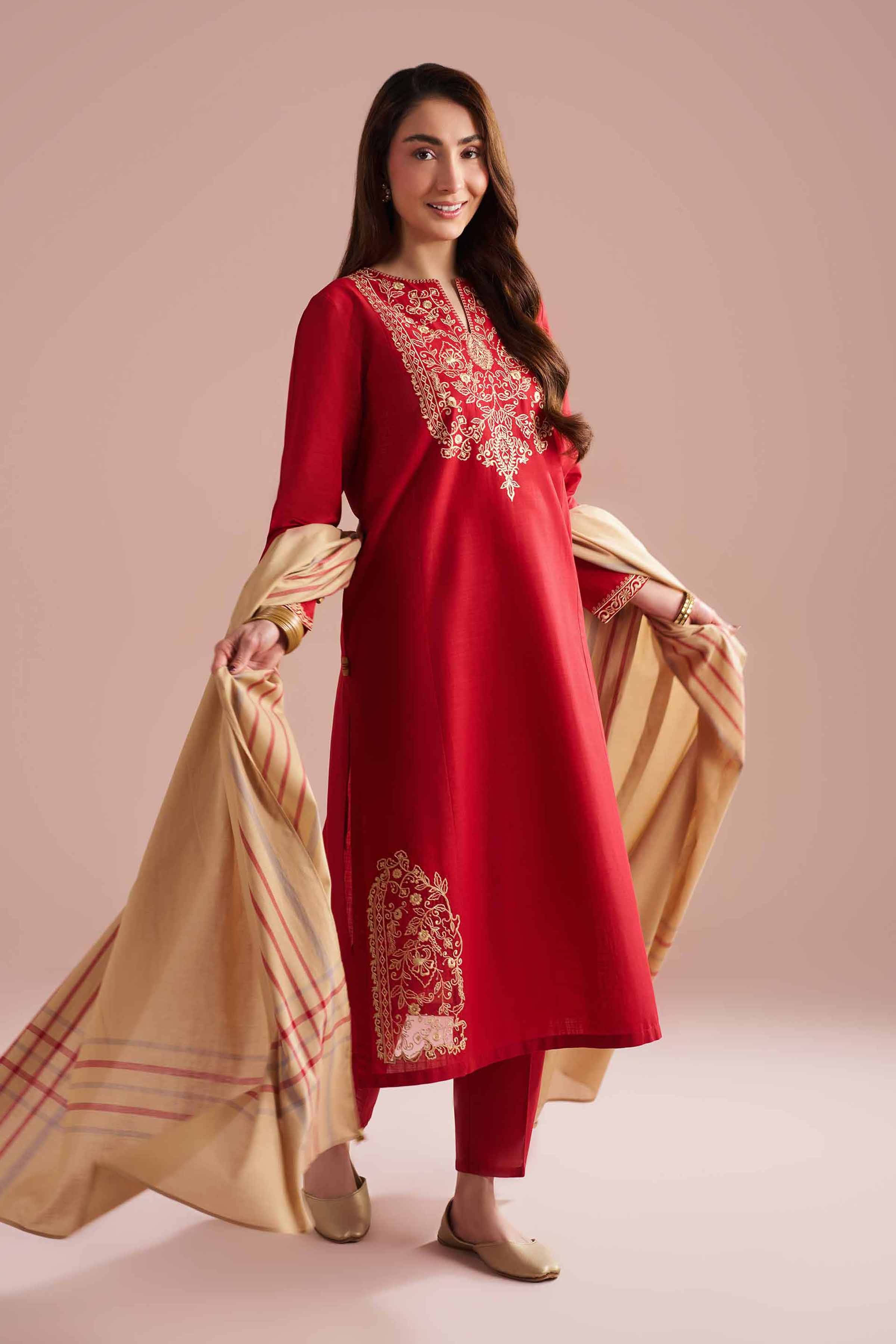 3 Piece - Embroidered Suit - PE26-80 for Women - Pret Collection | Nishat | Shop Online