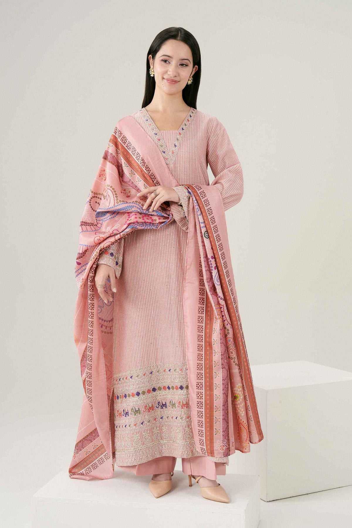 3 Piece - Embroidered Suit - PFE26-49