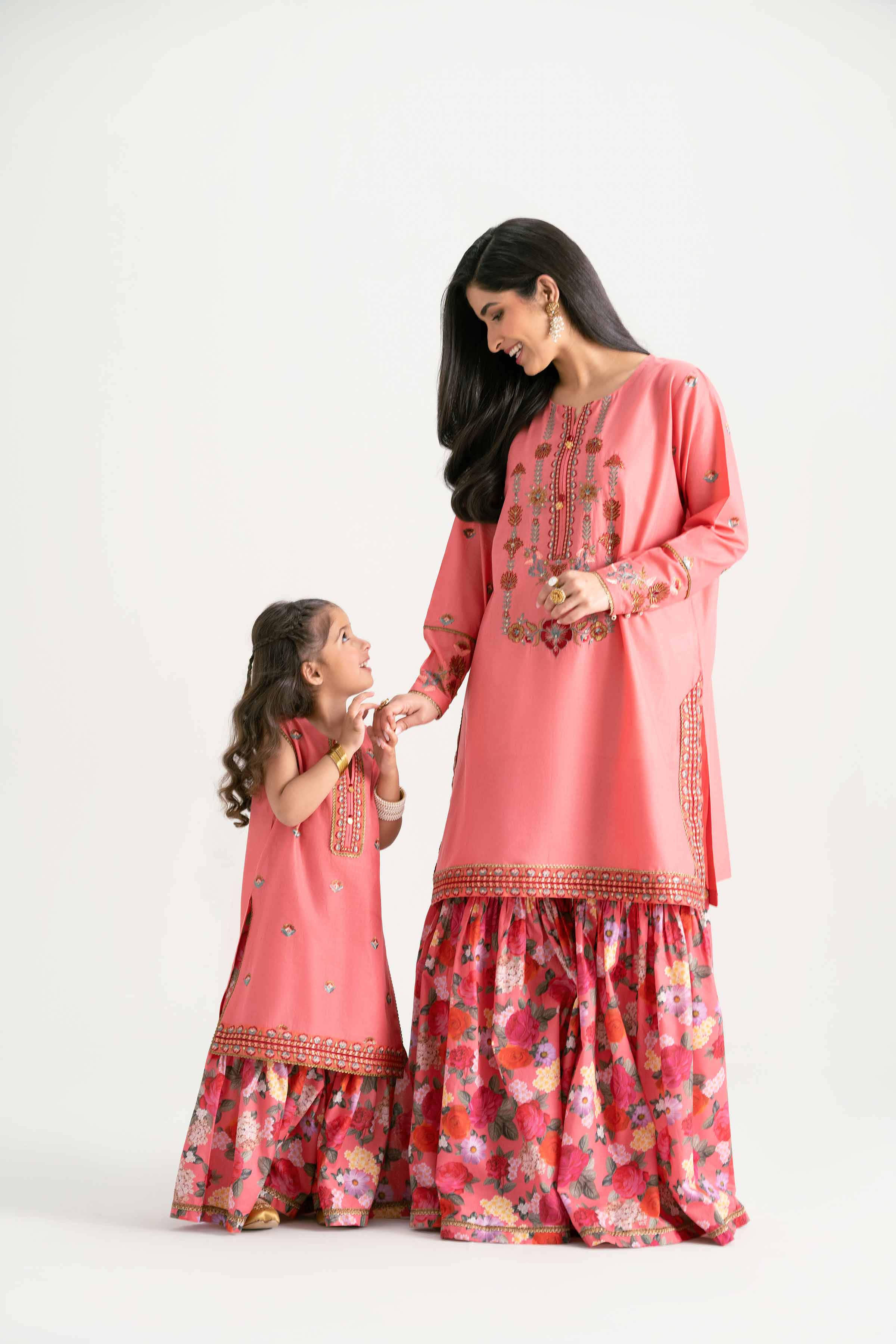 2 Piece - Printed Embroidered Suit - PMD25-04 D