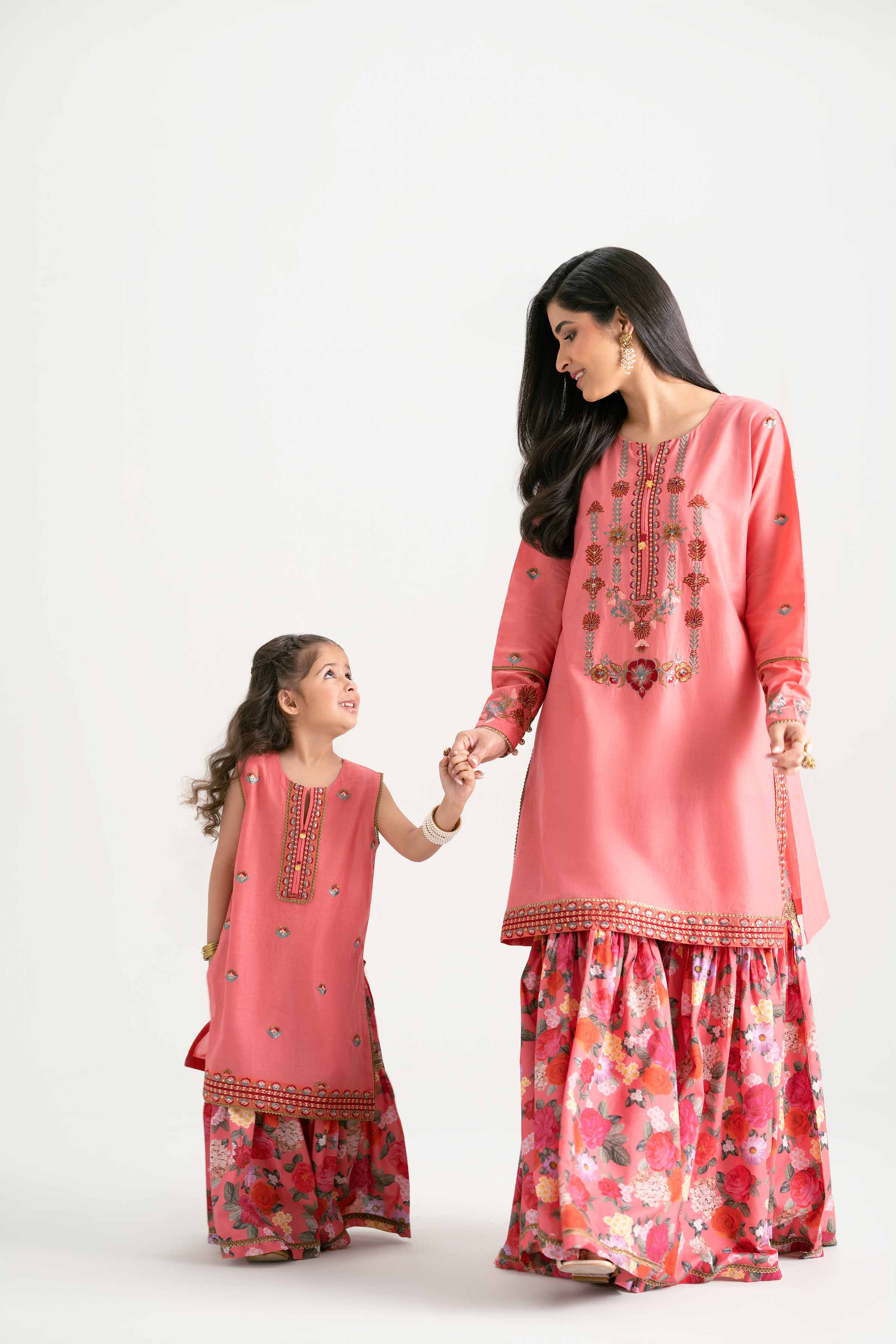 2 Piece - Printed Embroidered Suit - PMD25-04 D