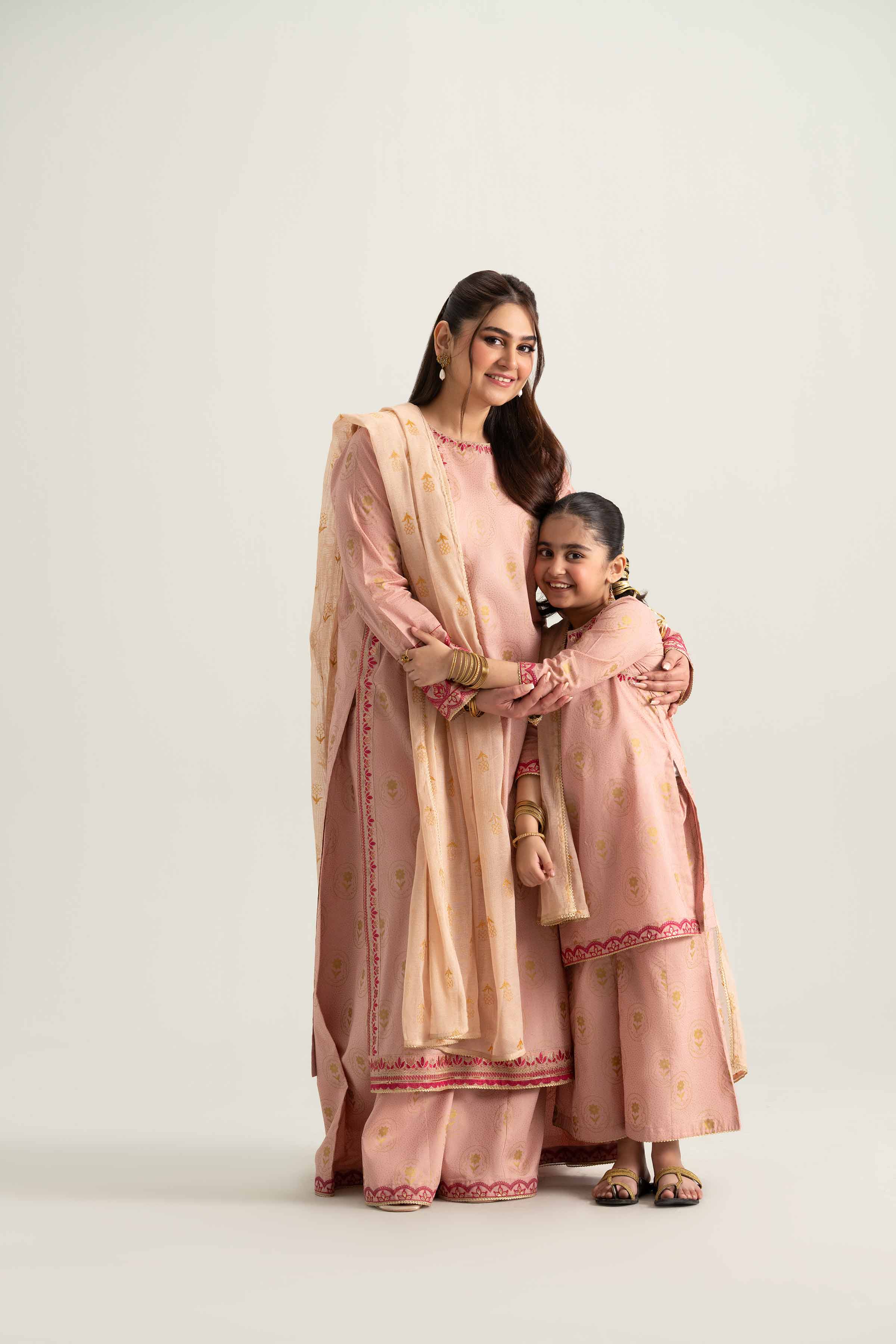 3 Piece - Printed Embroidered Suit - PMD25-05 D
