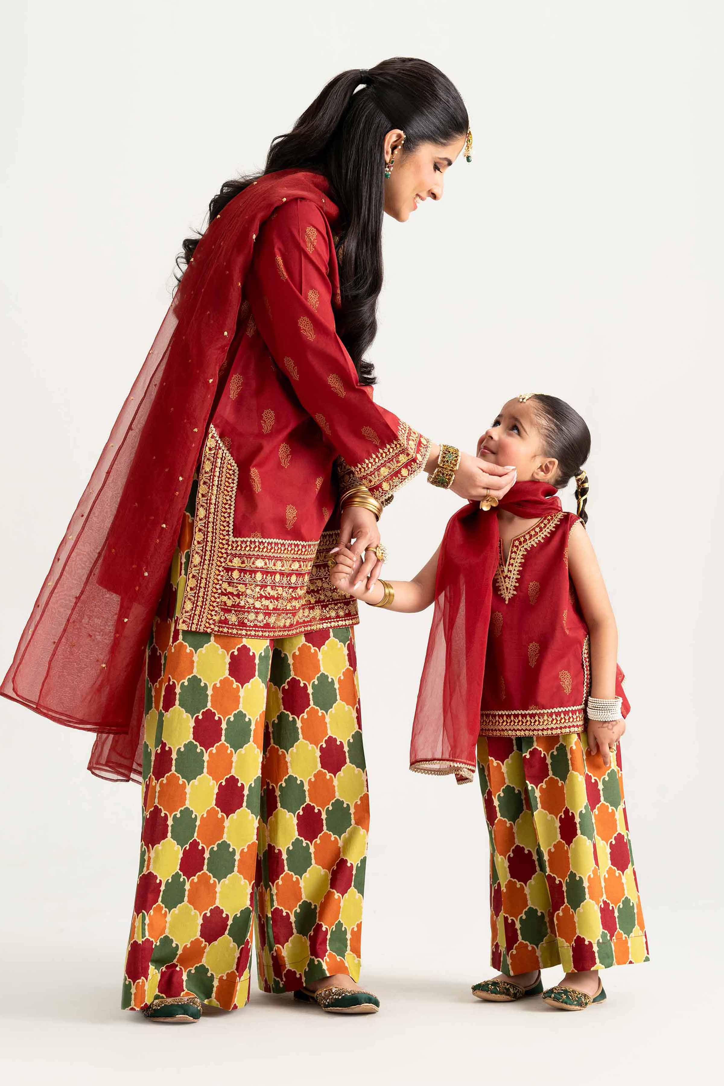 3 Piece - Printed Embroidered Suit - PMD25-13 D