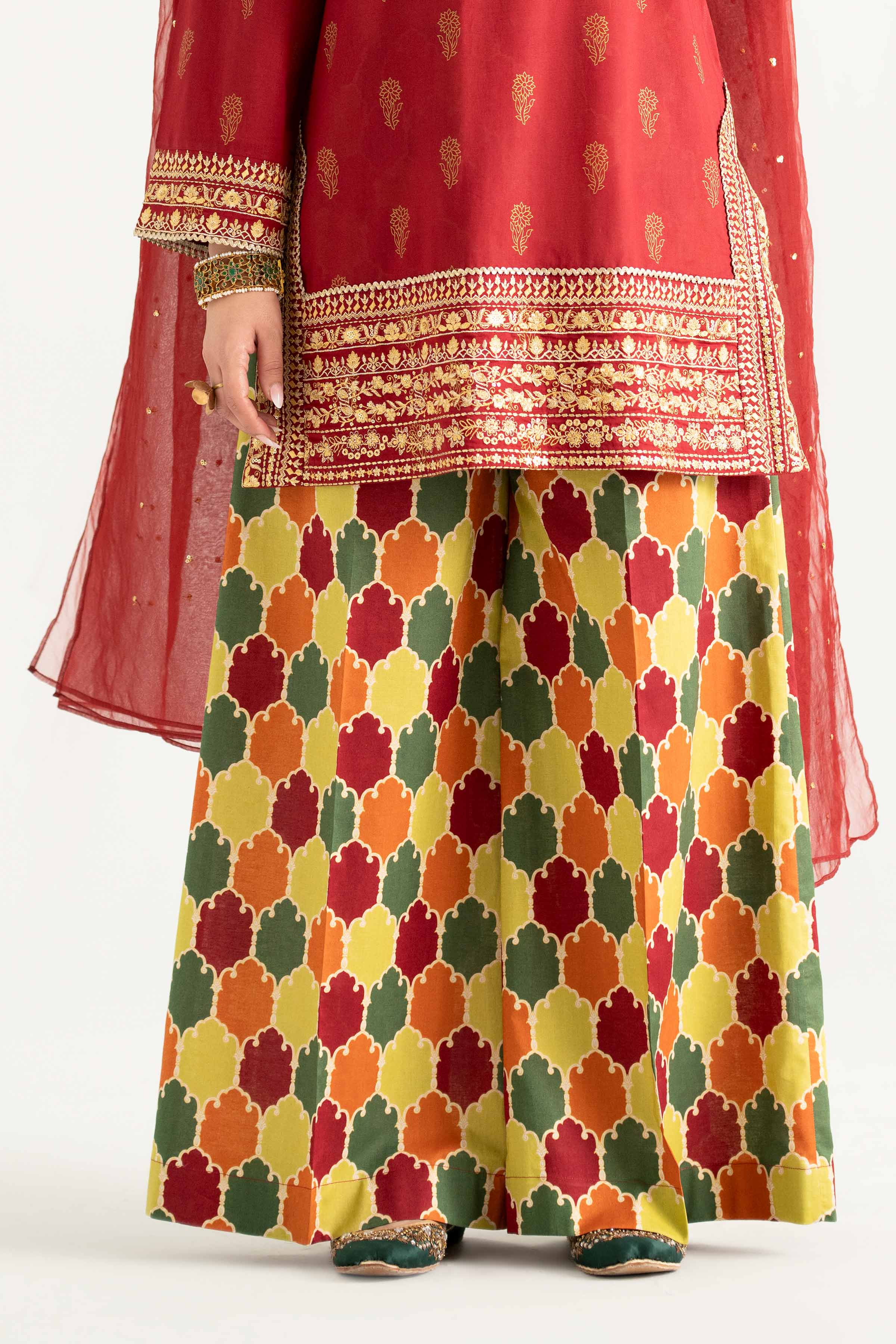 3 Piece - Printed Embroidered Suit - PMD25-13 M