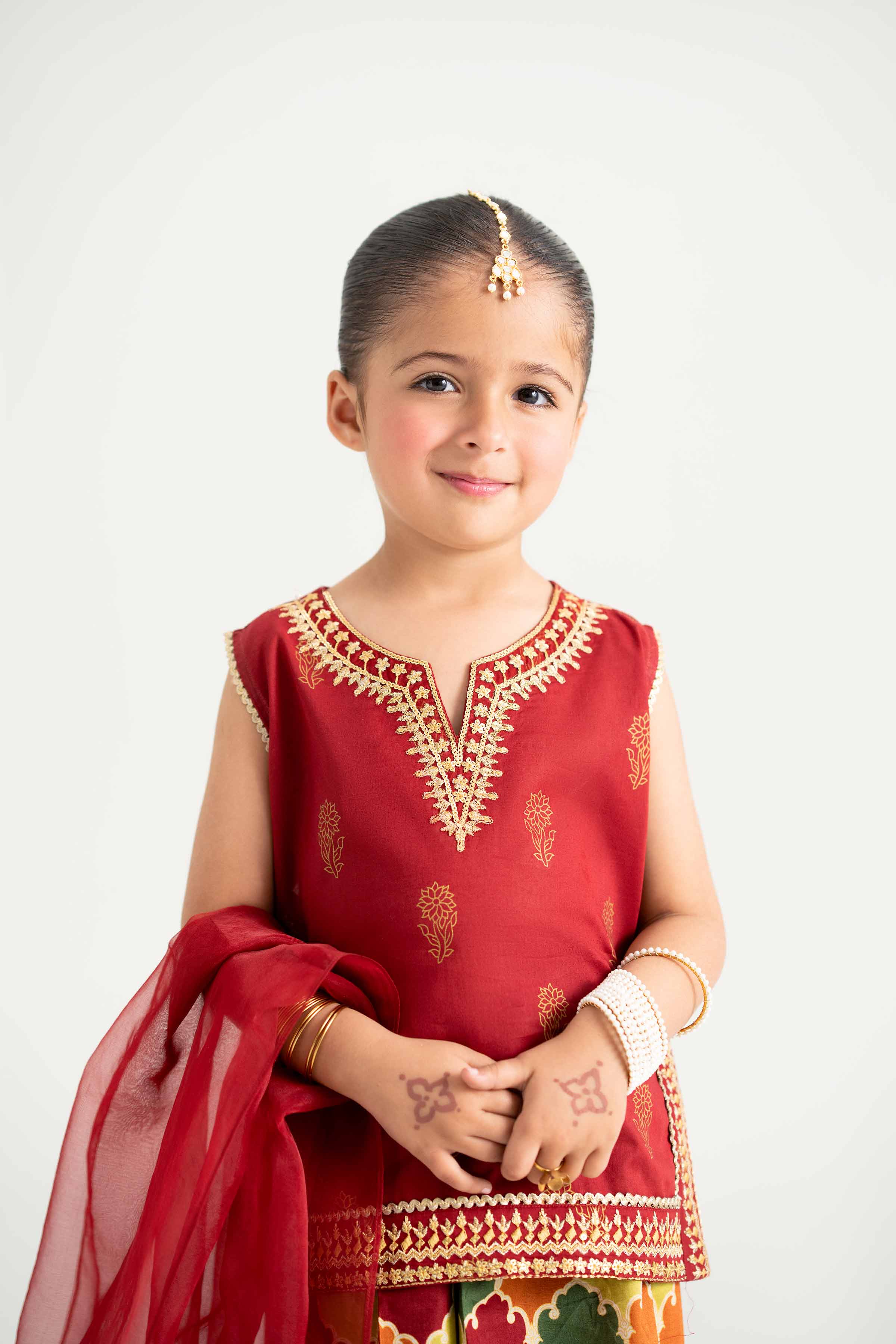 3 Piece - Printed Embroidered Suit - PMD25-13 D