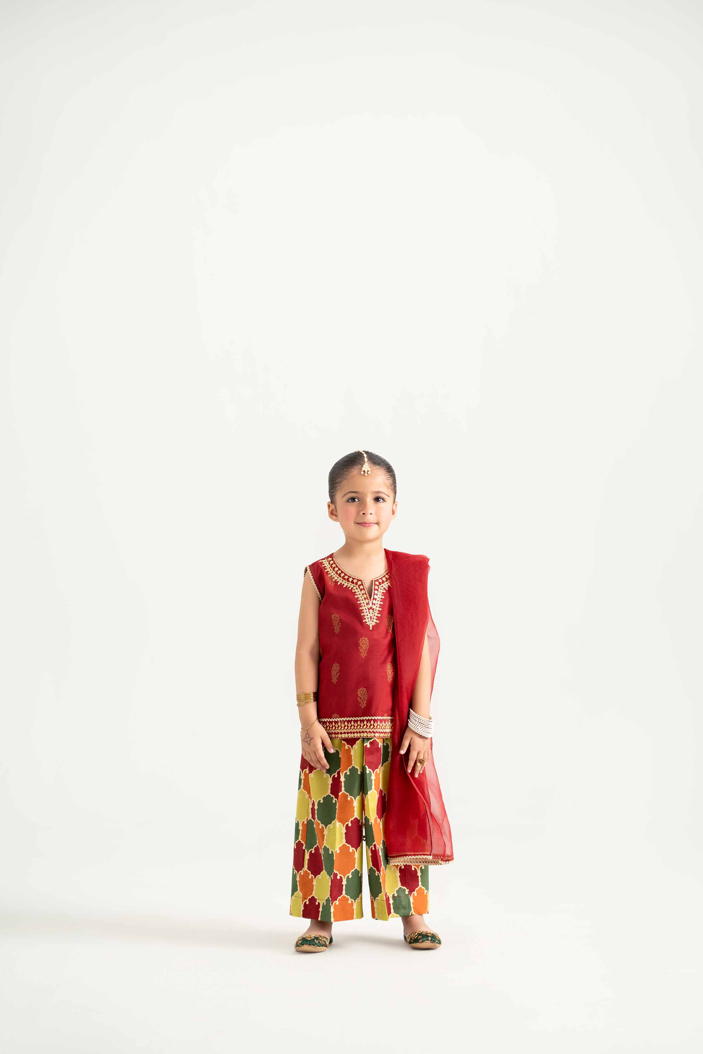 3 Piece - Printed Embroidered Suit - PMD25-13 D