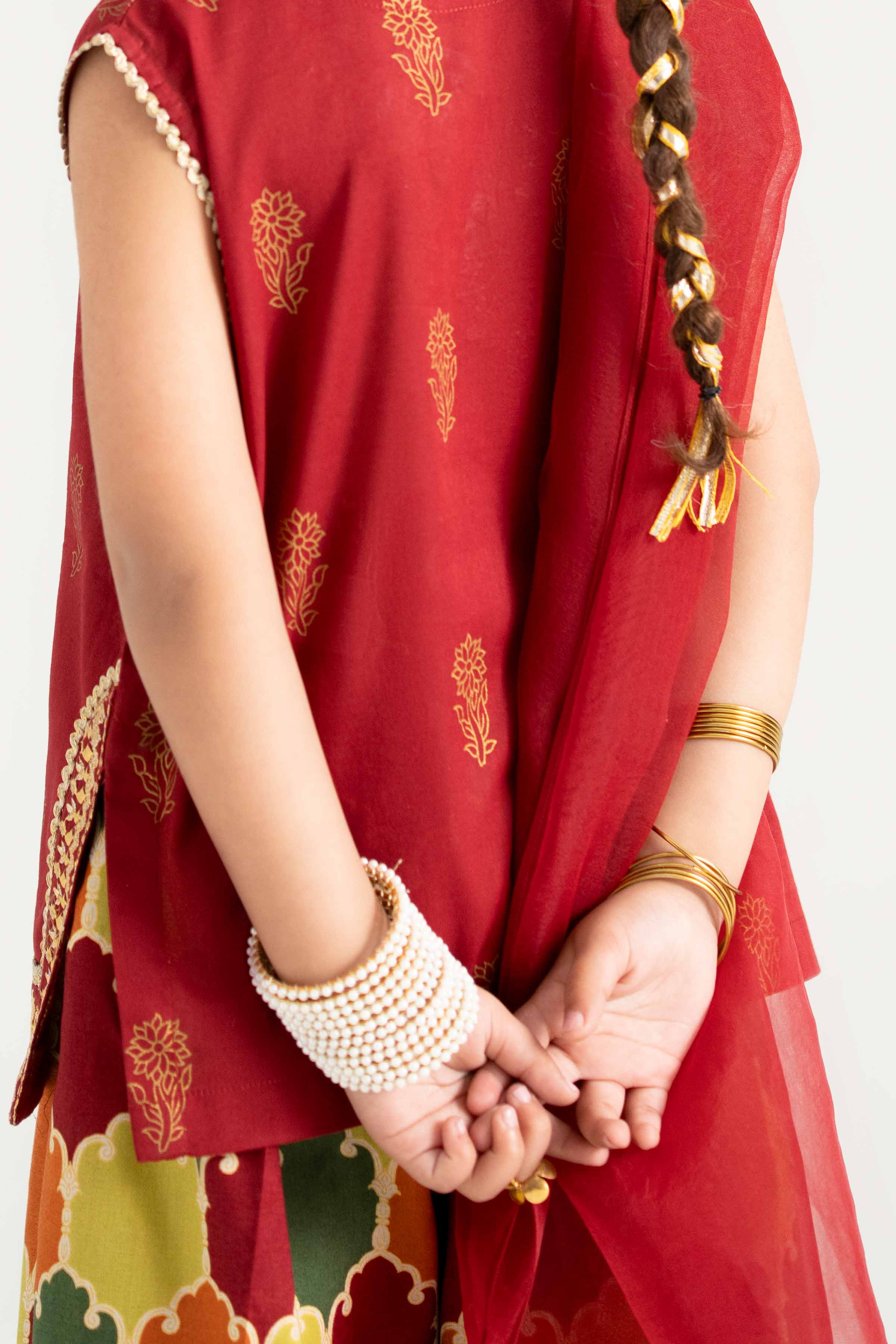 3 Piece - Printed Embroidered Suit - PMD25-13 D