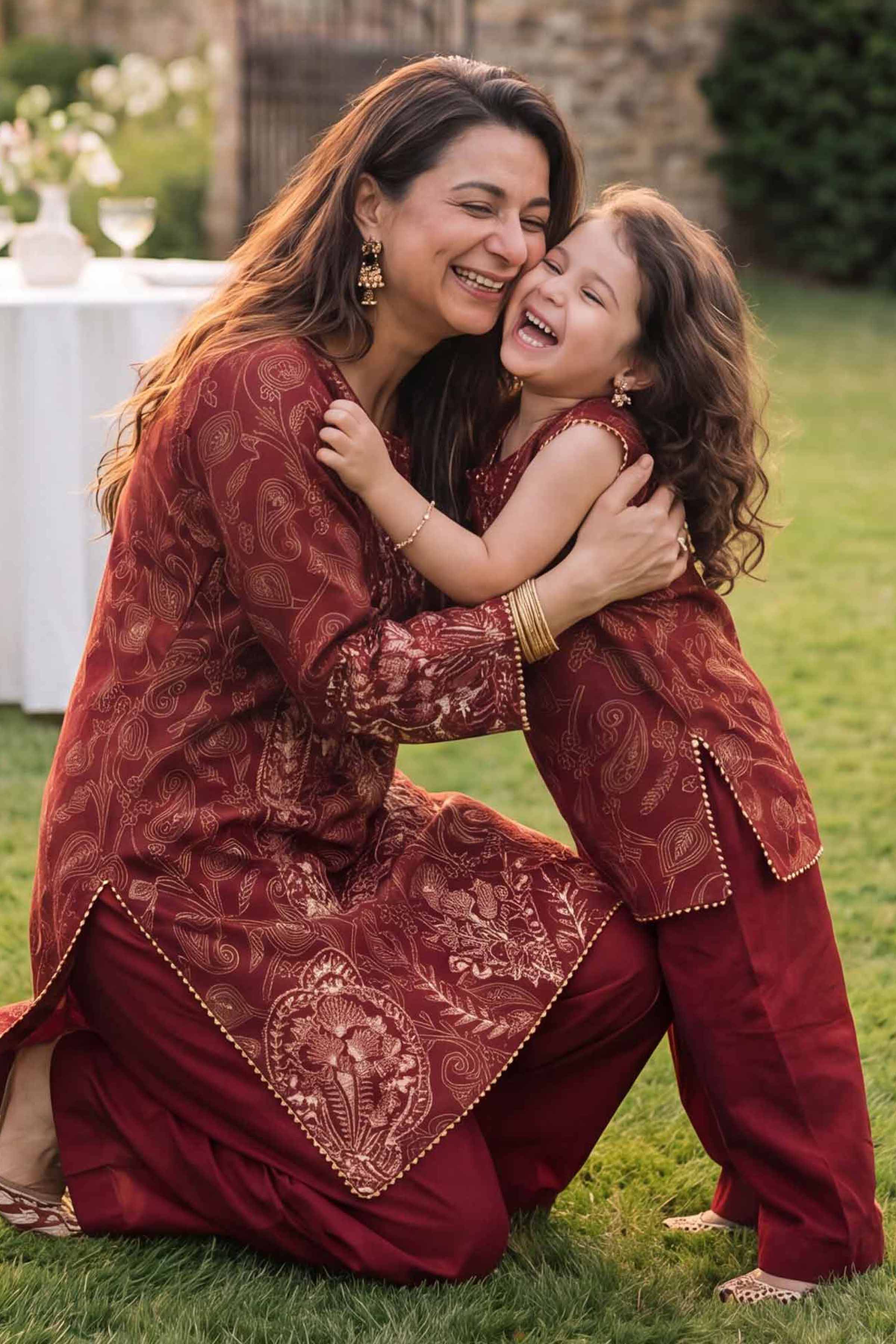 2 Piece - Printed Embroidered Suit - PMD26-01 M