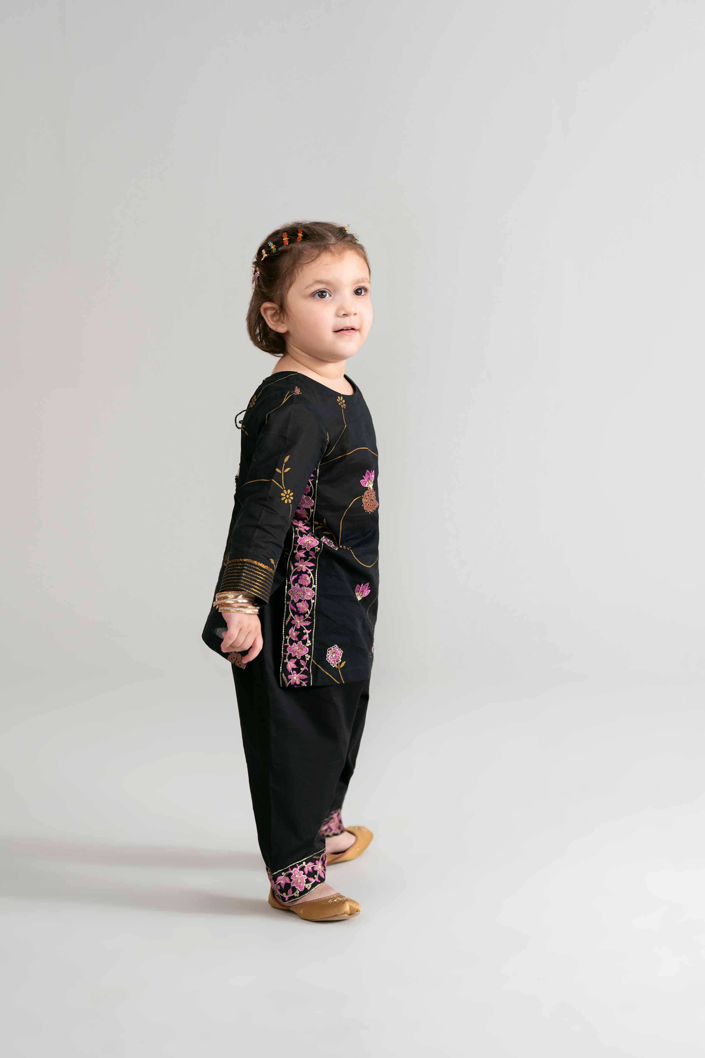 2 Piece - Printed Embroidered Suit - PMD26-03 D