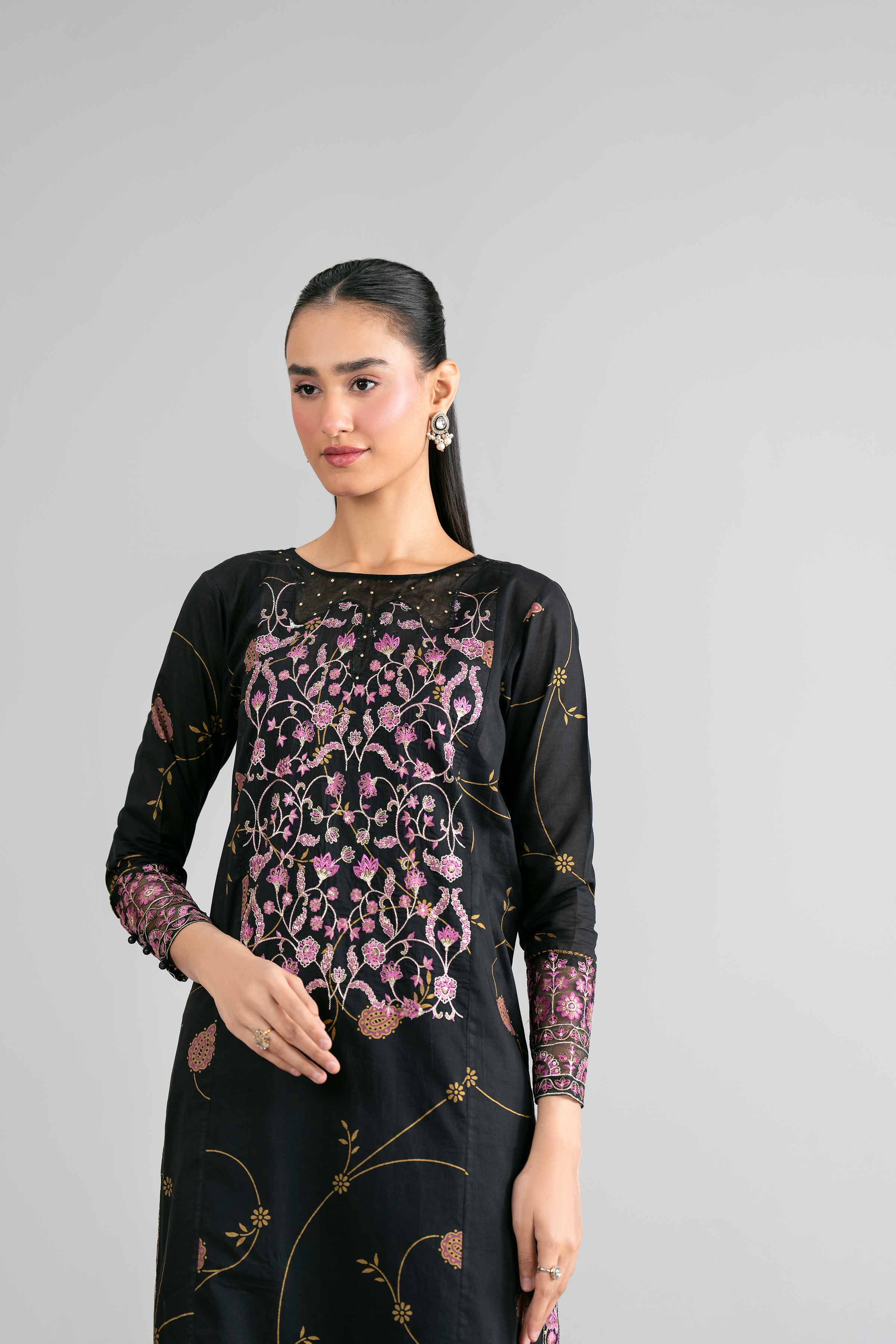 2 Piece - Printed Embroidered Suit - PMD26-03 M