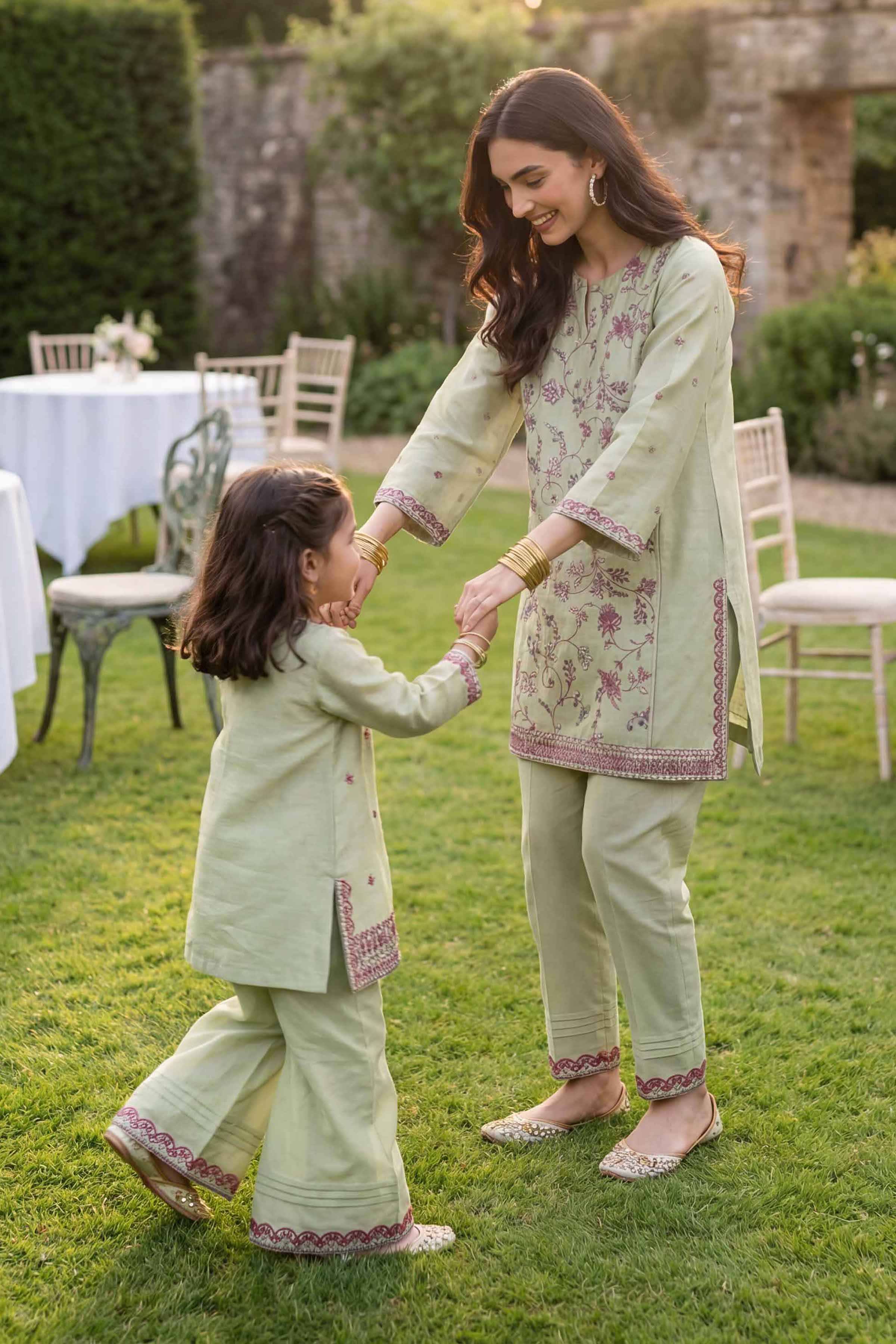 2 Piece - Embroidered Suit - PMD26-17 M
