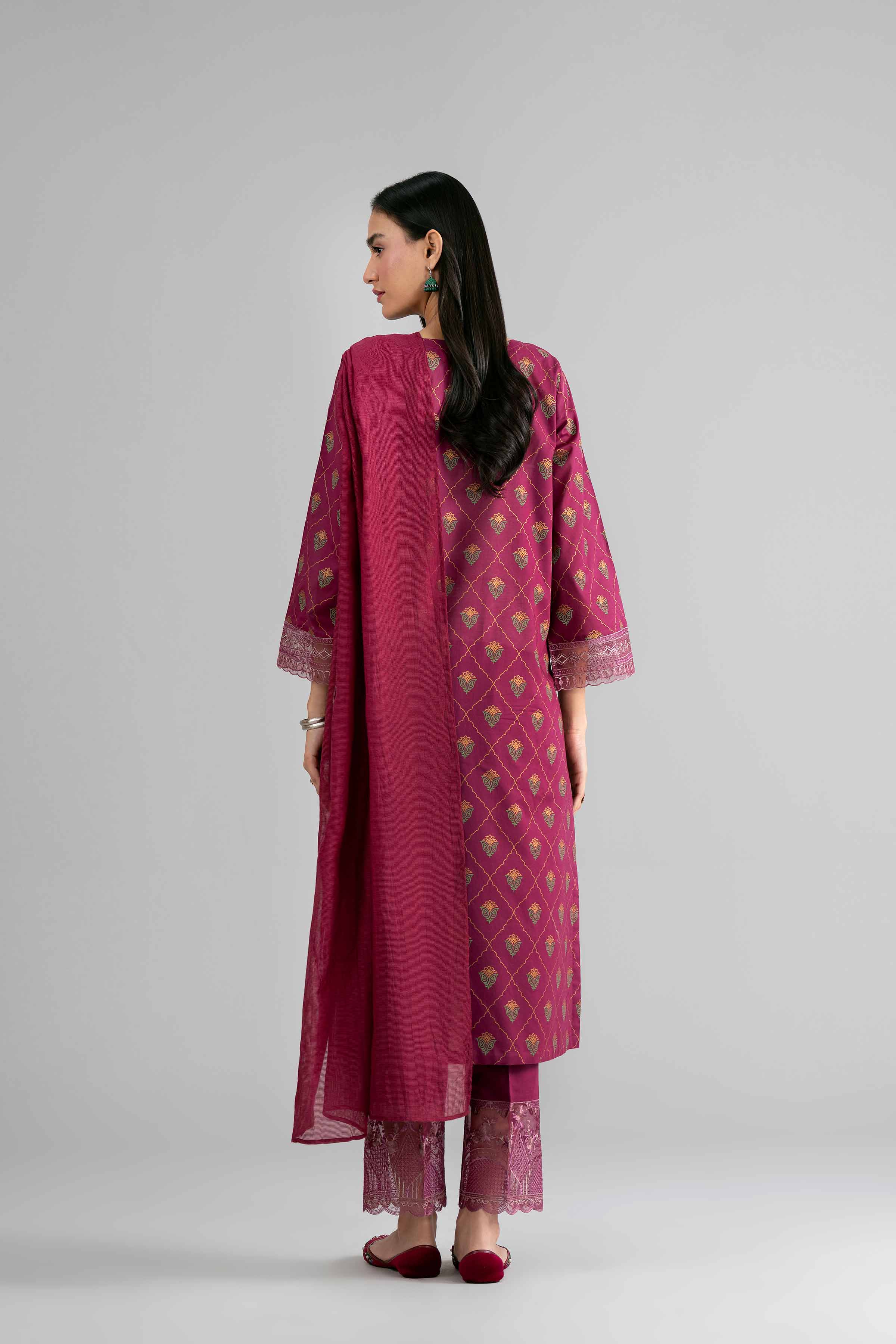 3 Piece - Printed Embroidered Suit - PMD26-41 M