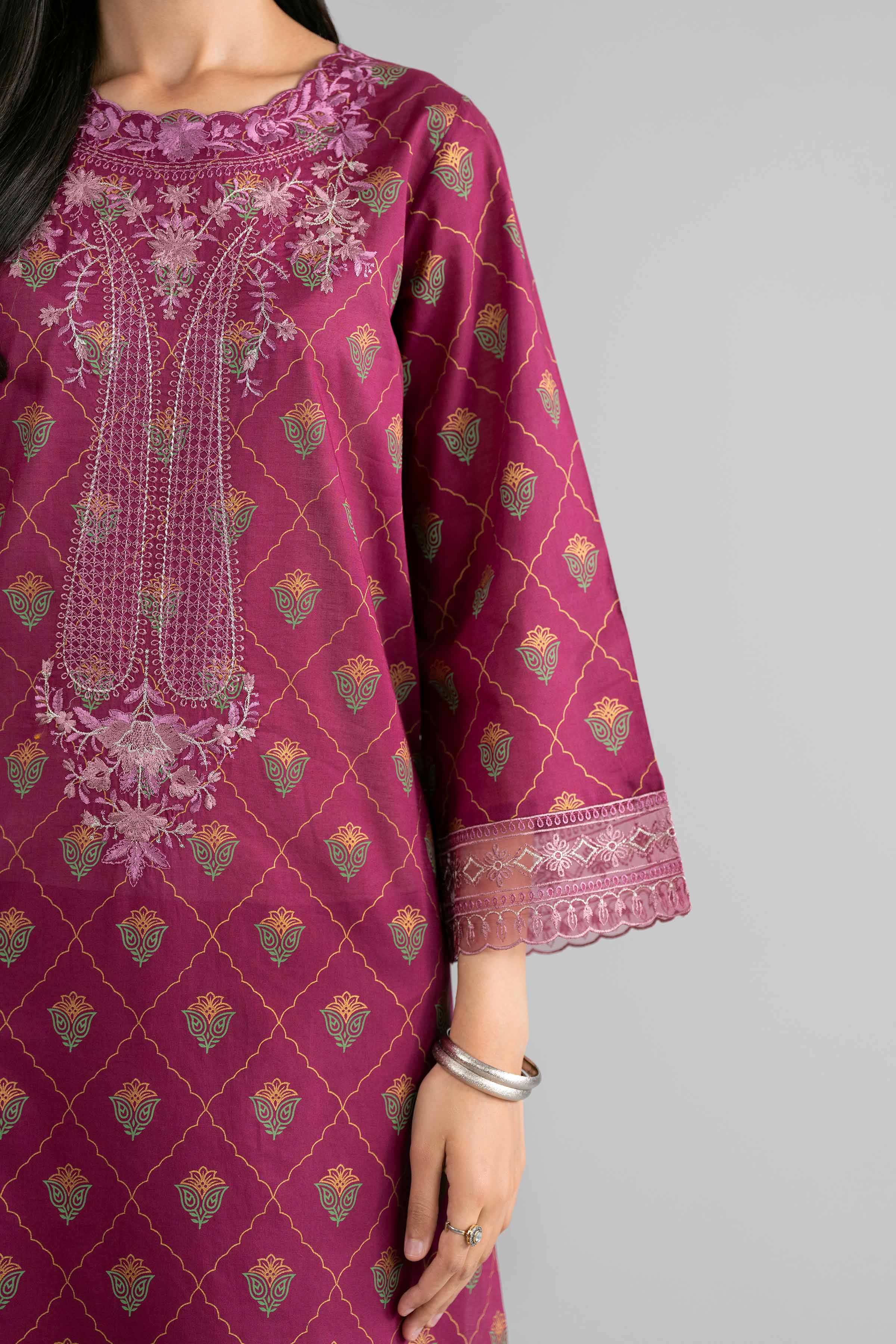 3 Piece - Printed Embroidered Suit - PMD26-41 M