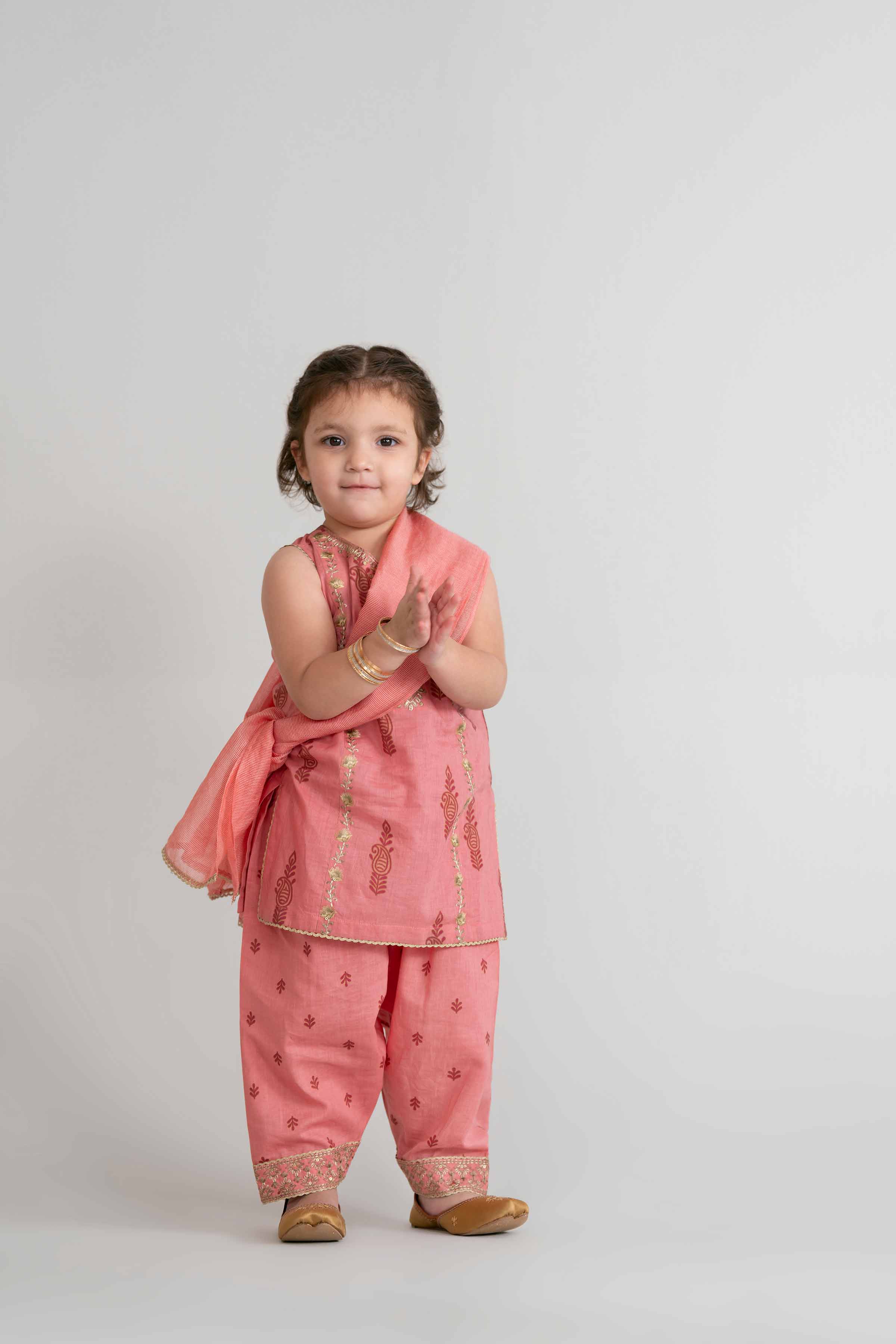 3 Piece - Printed Embroidered Suit - PMD26-42 D