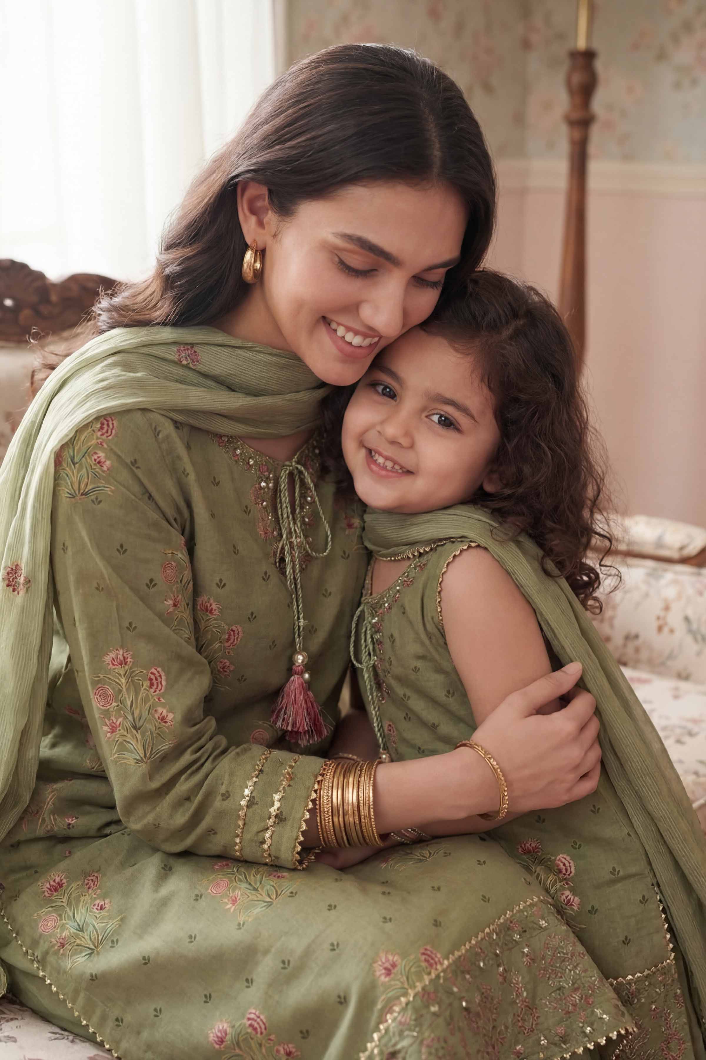 3 Piece - Printed Embroidered Suit - PMD26-46 D