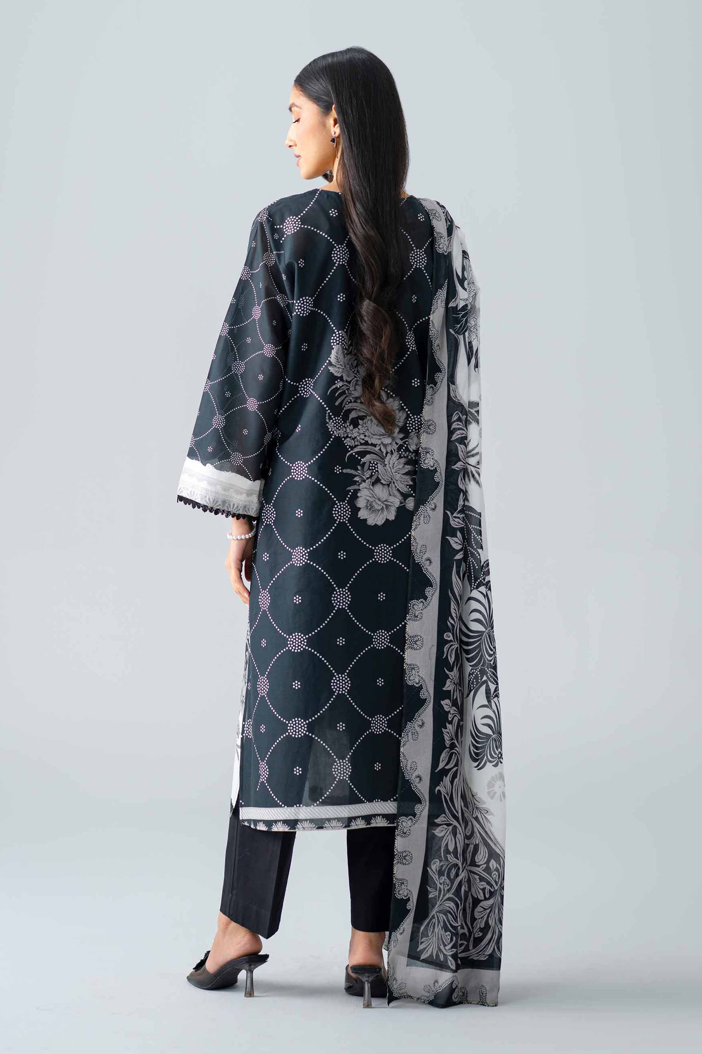 3 Piece - Printed Embroidered Suit - PMS26-05