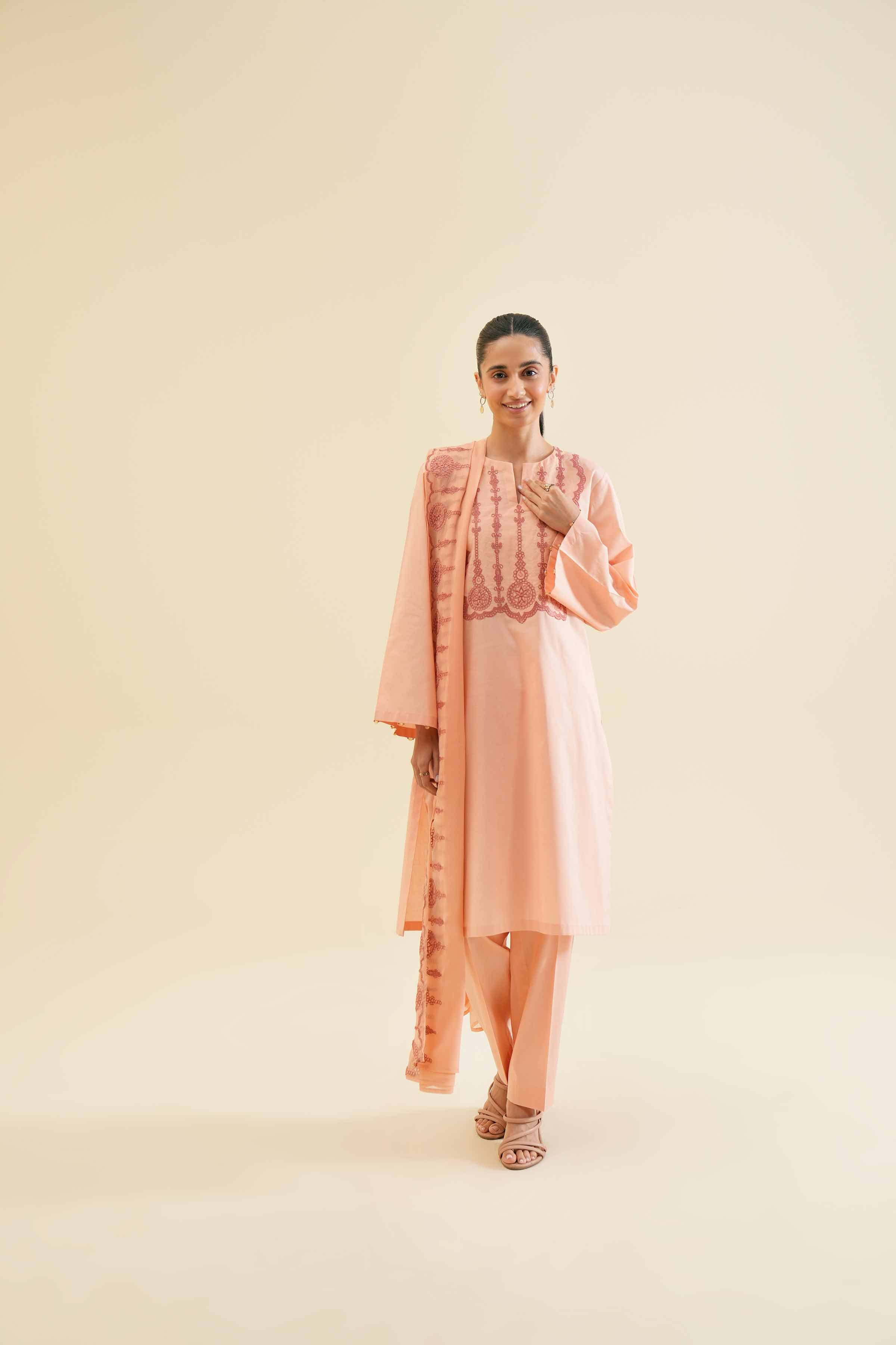 3 Piece - Embroidered Suit - PS24-112