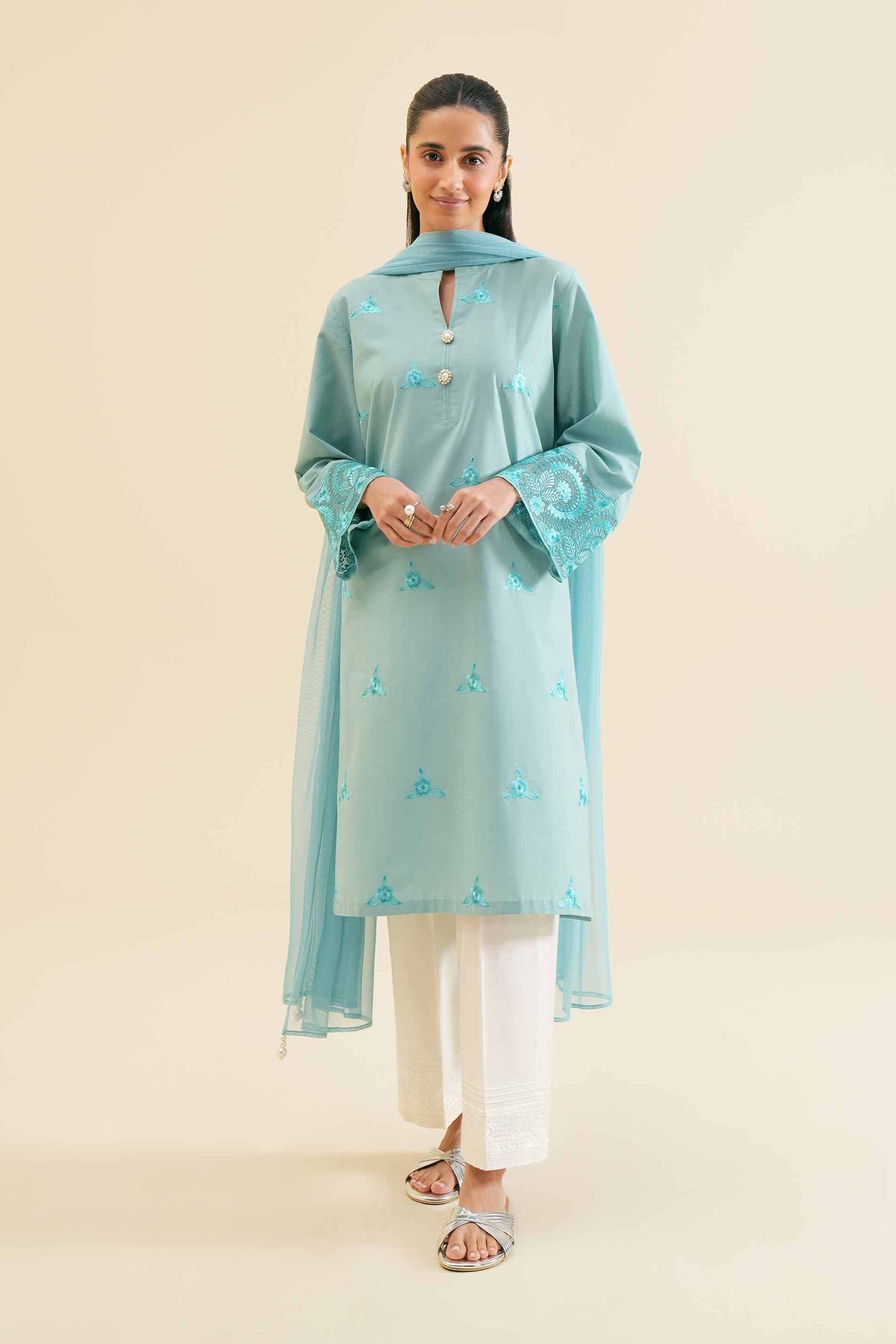 2-Piece - Embroidered Suit - PS24-113