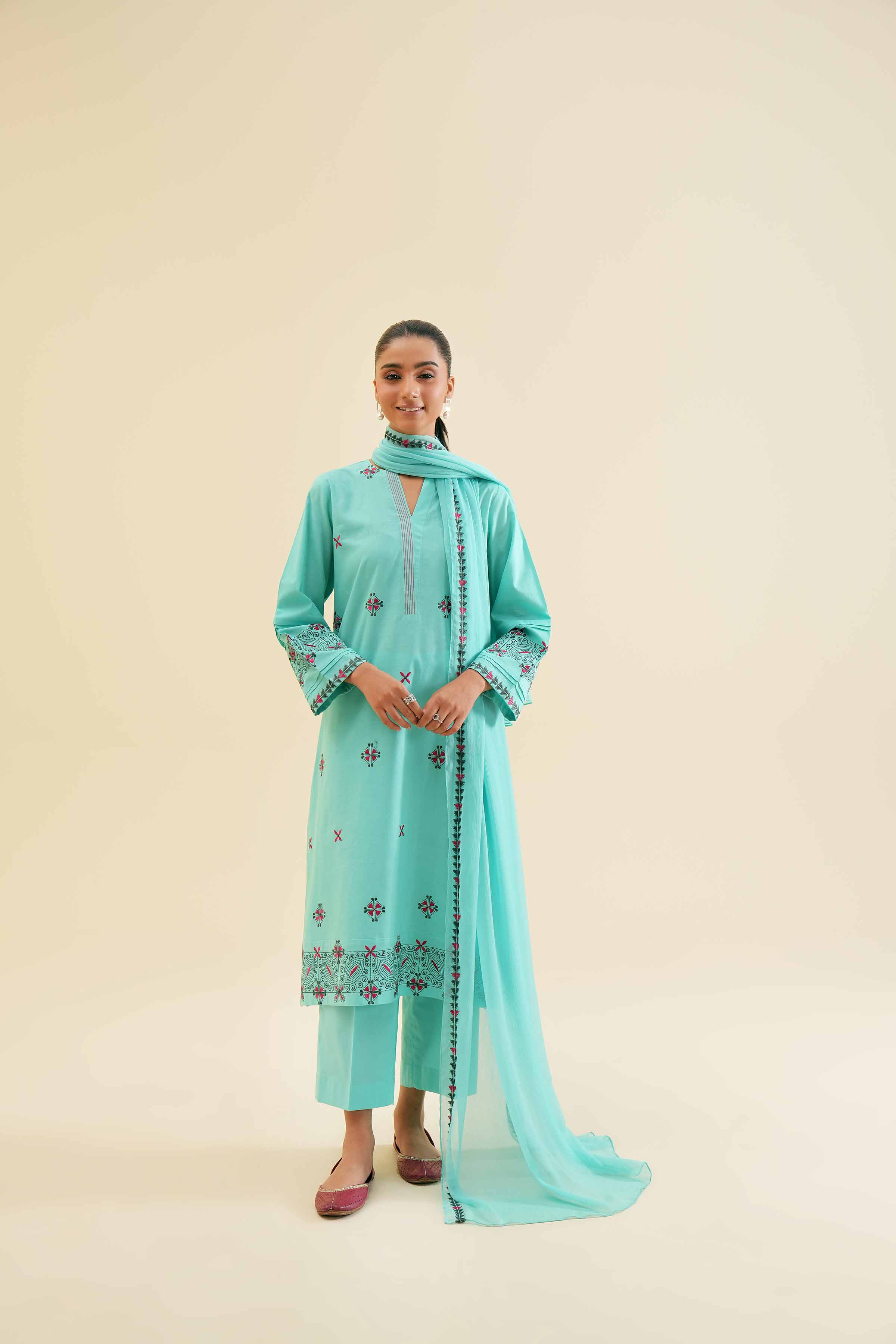 3 Piece - Embroidered Suit - PS24-119