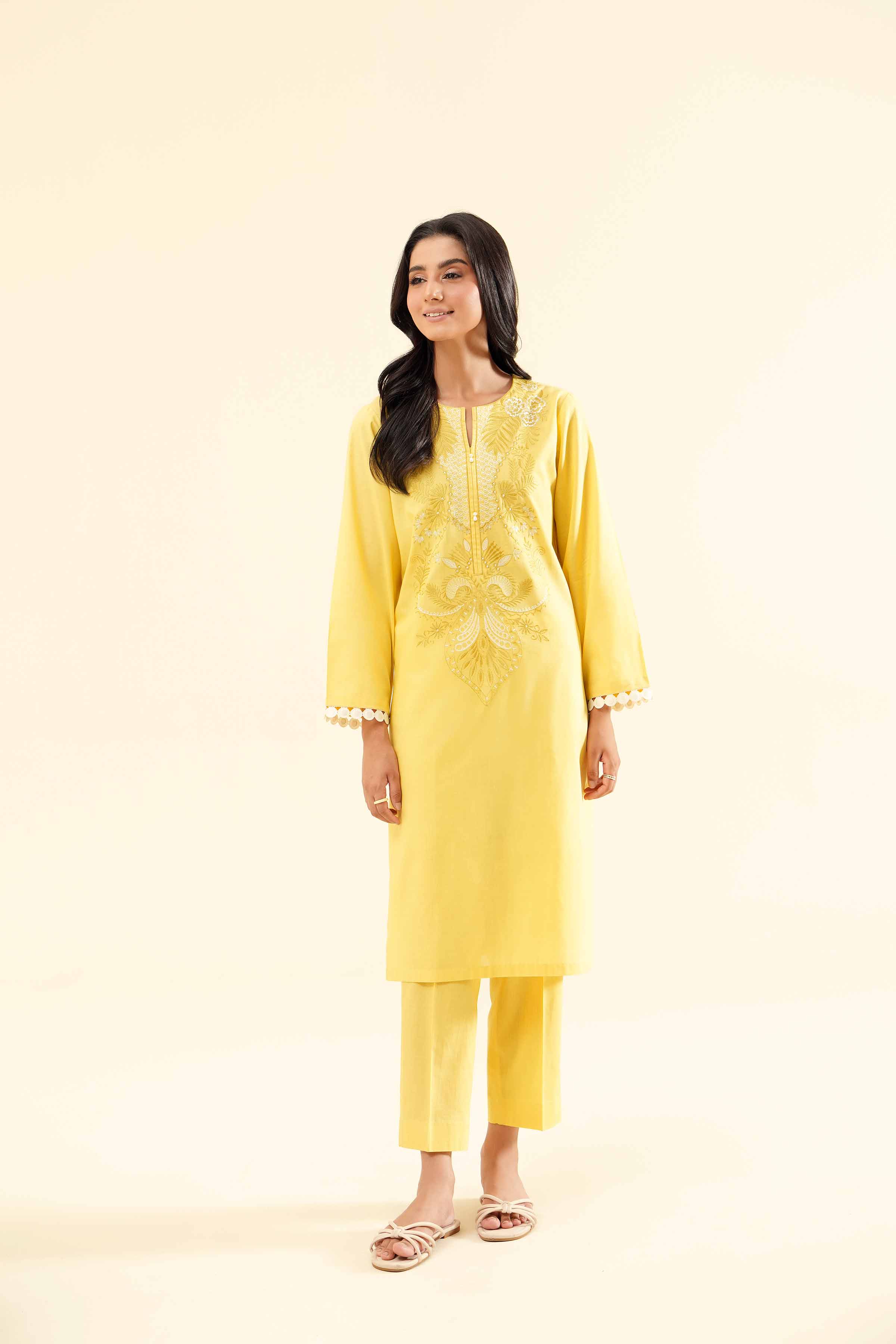 2-Piece - Printed Embroidered Suit - PS24-127