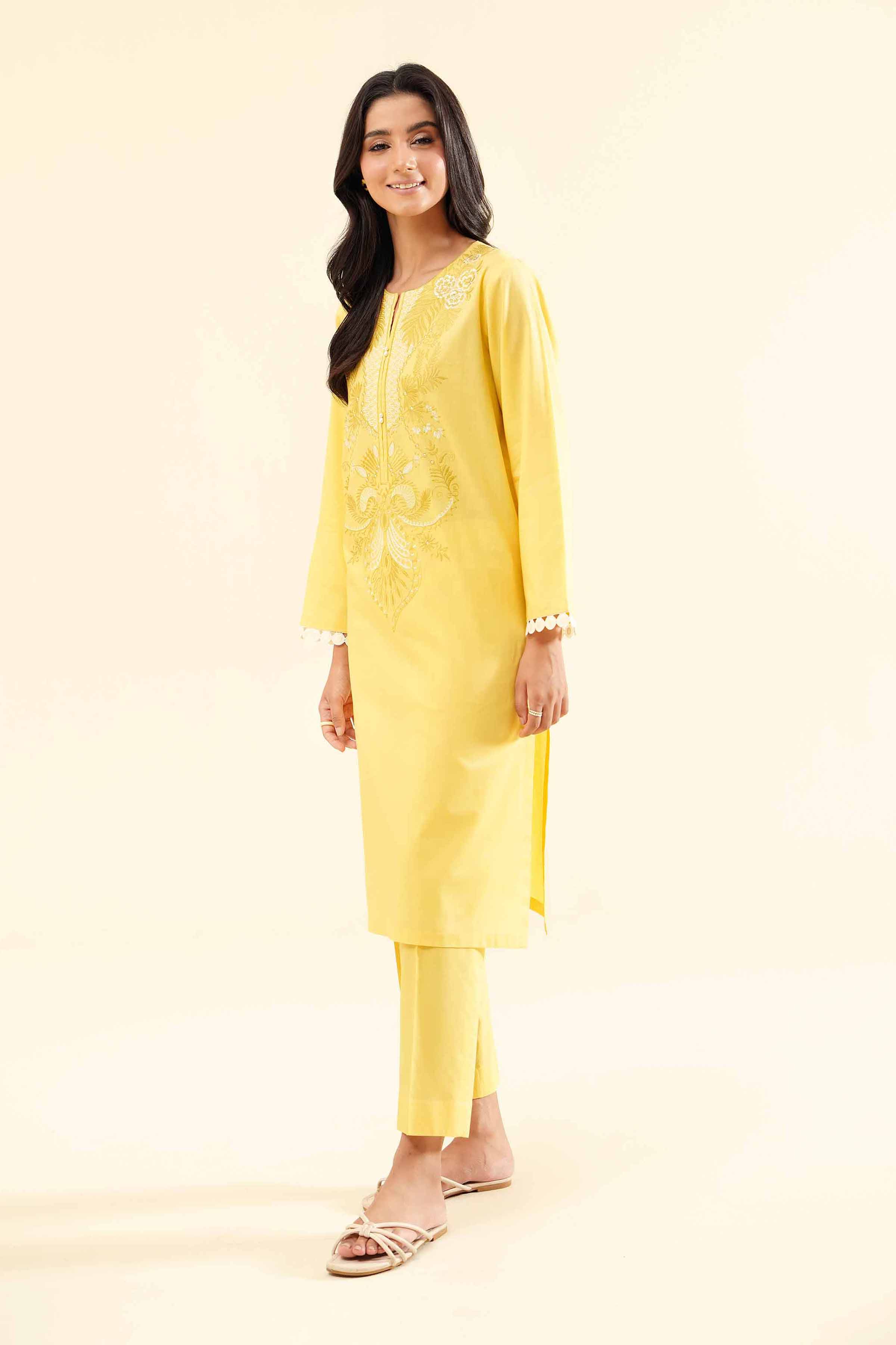 2-Piece - Printed Embroidered Suit - PS24-127