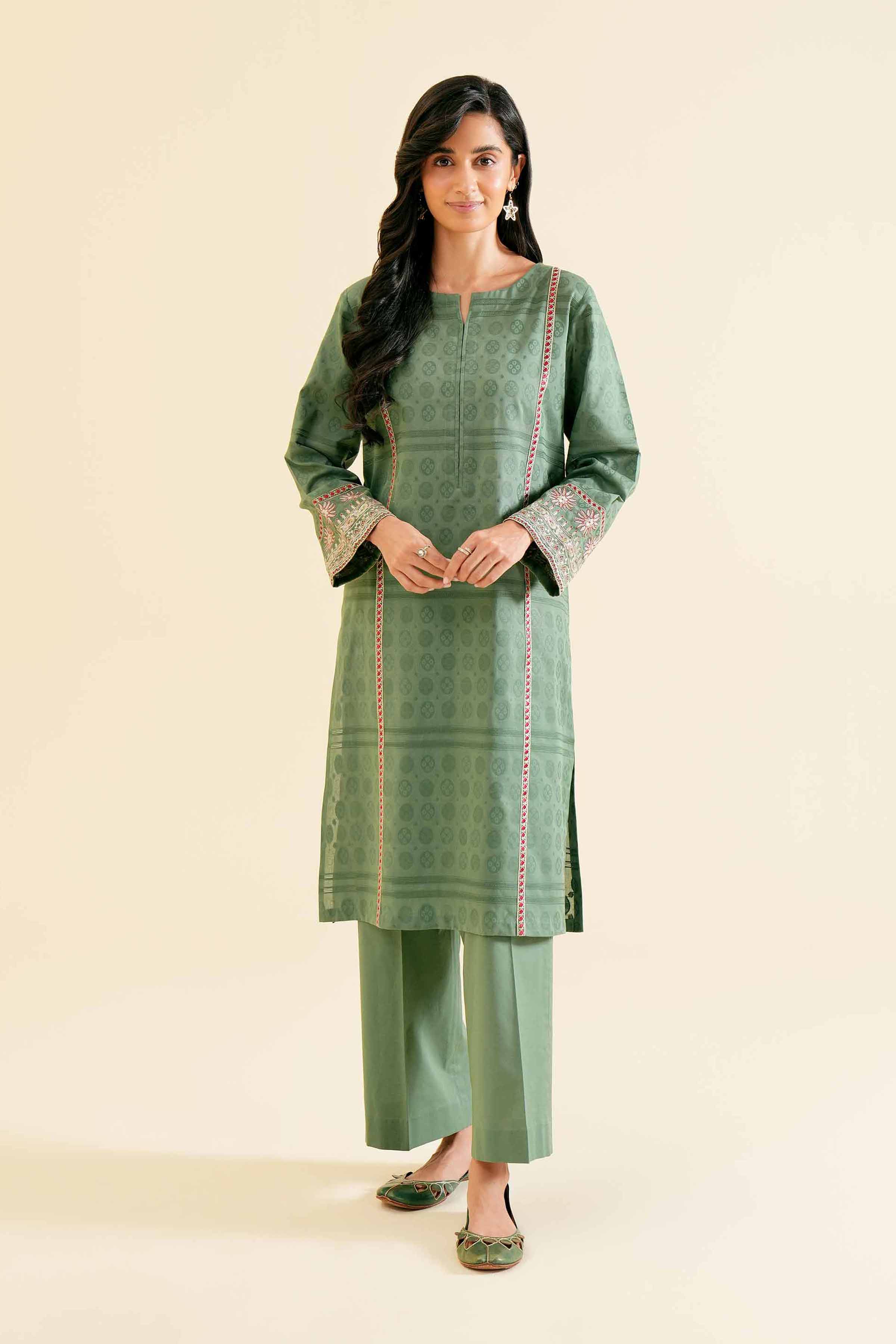 2-Piece - Embroidered Suit - PS24-128