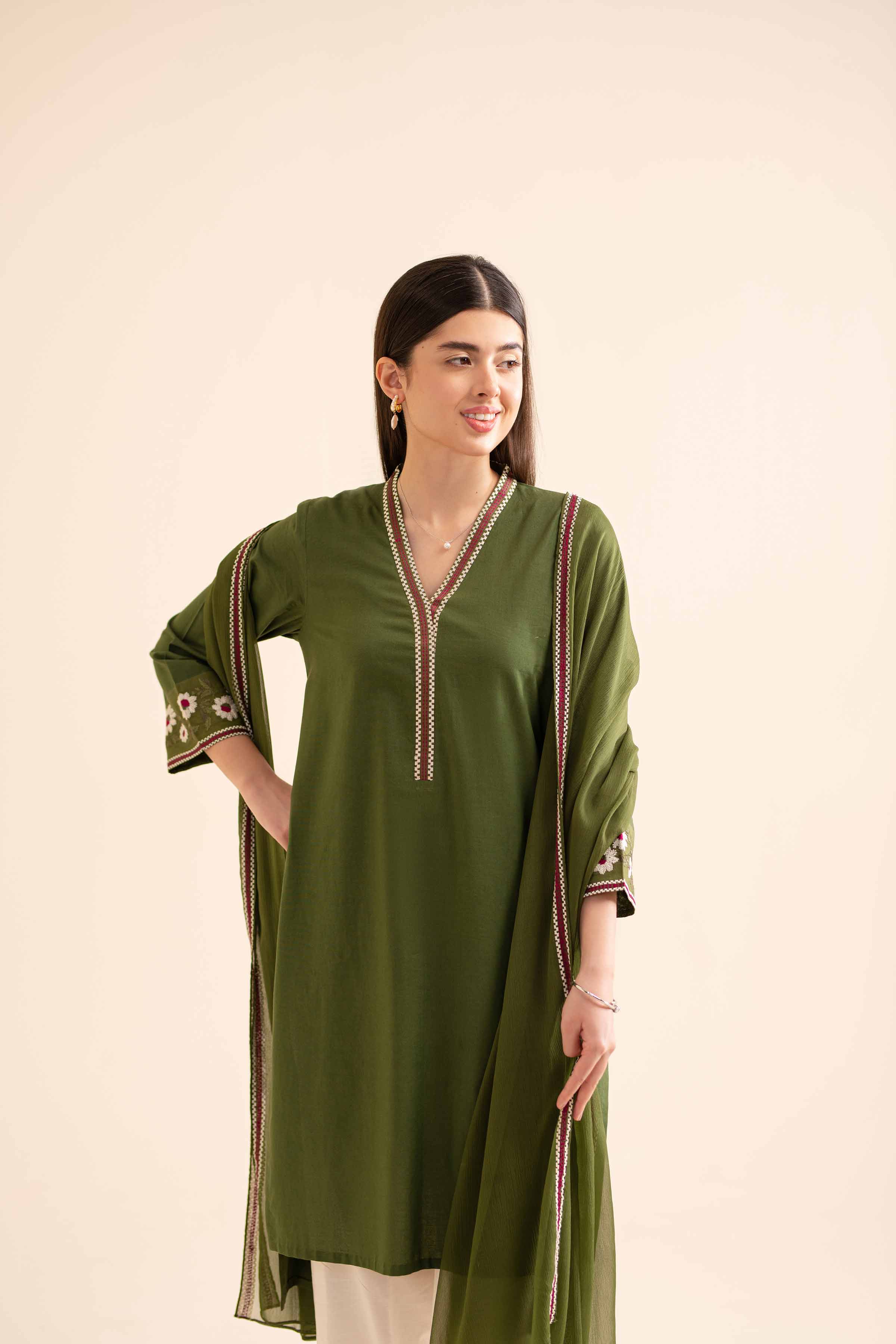 2-Piece - Embroidered Suit - PS24-129