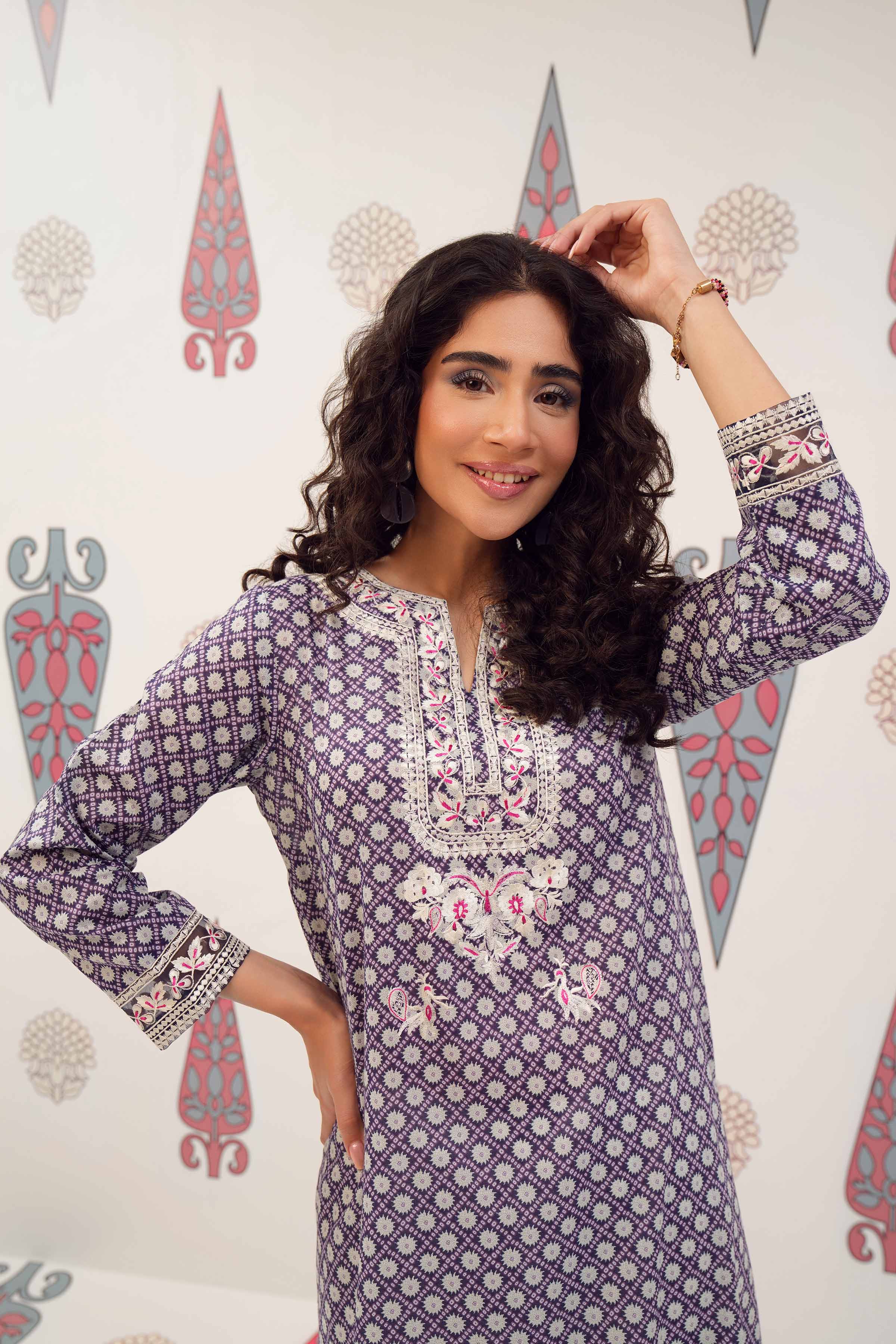 Printed Embroidered Shirt - PS24-143