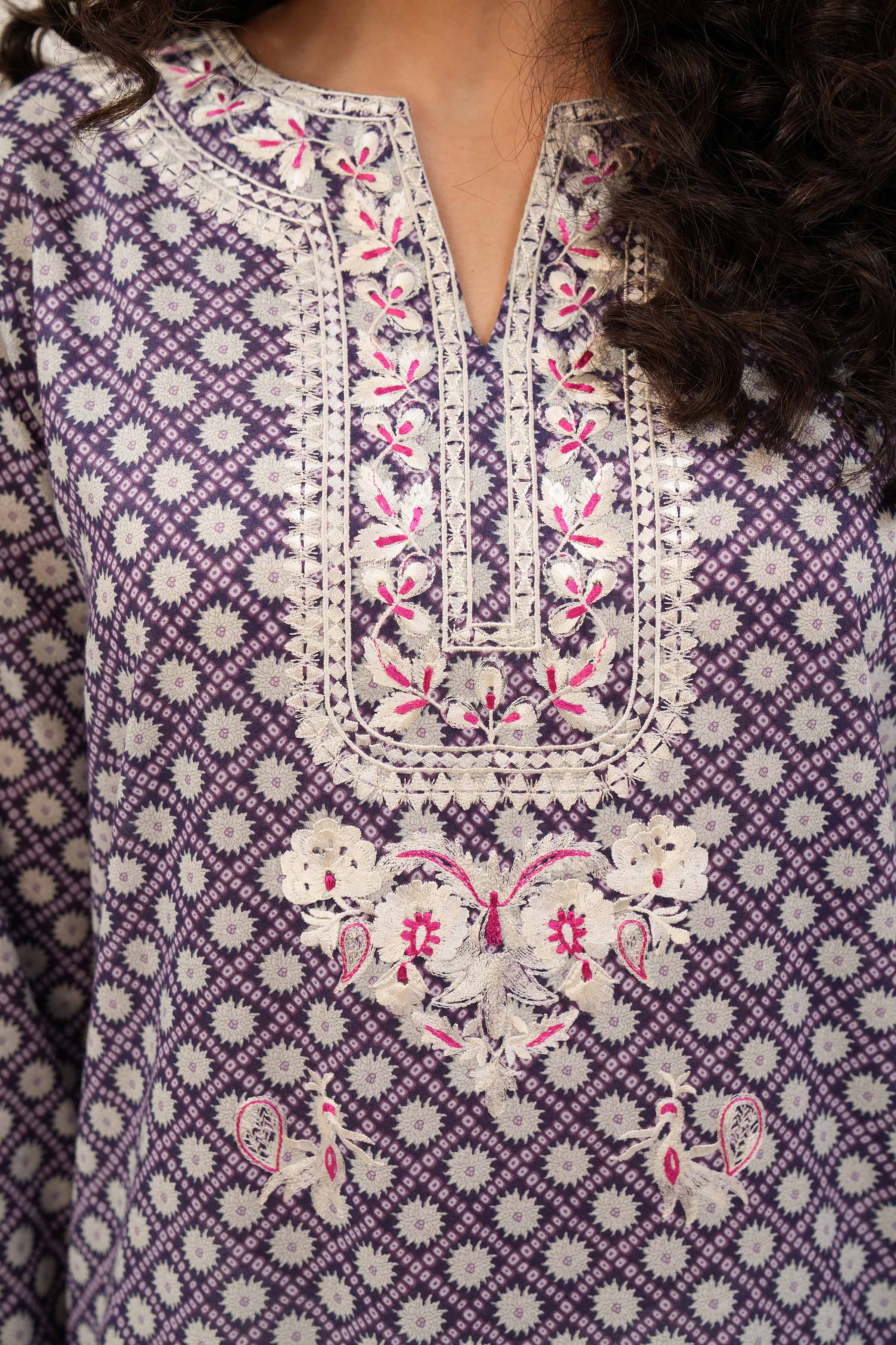 Printed Embroidered Shirt - PS24-143