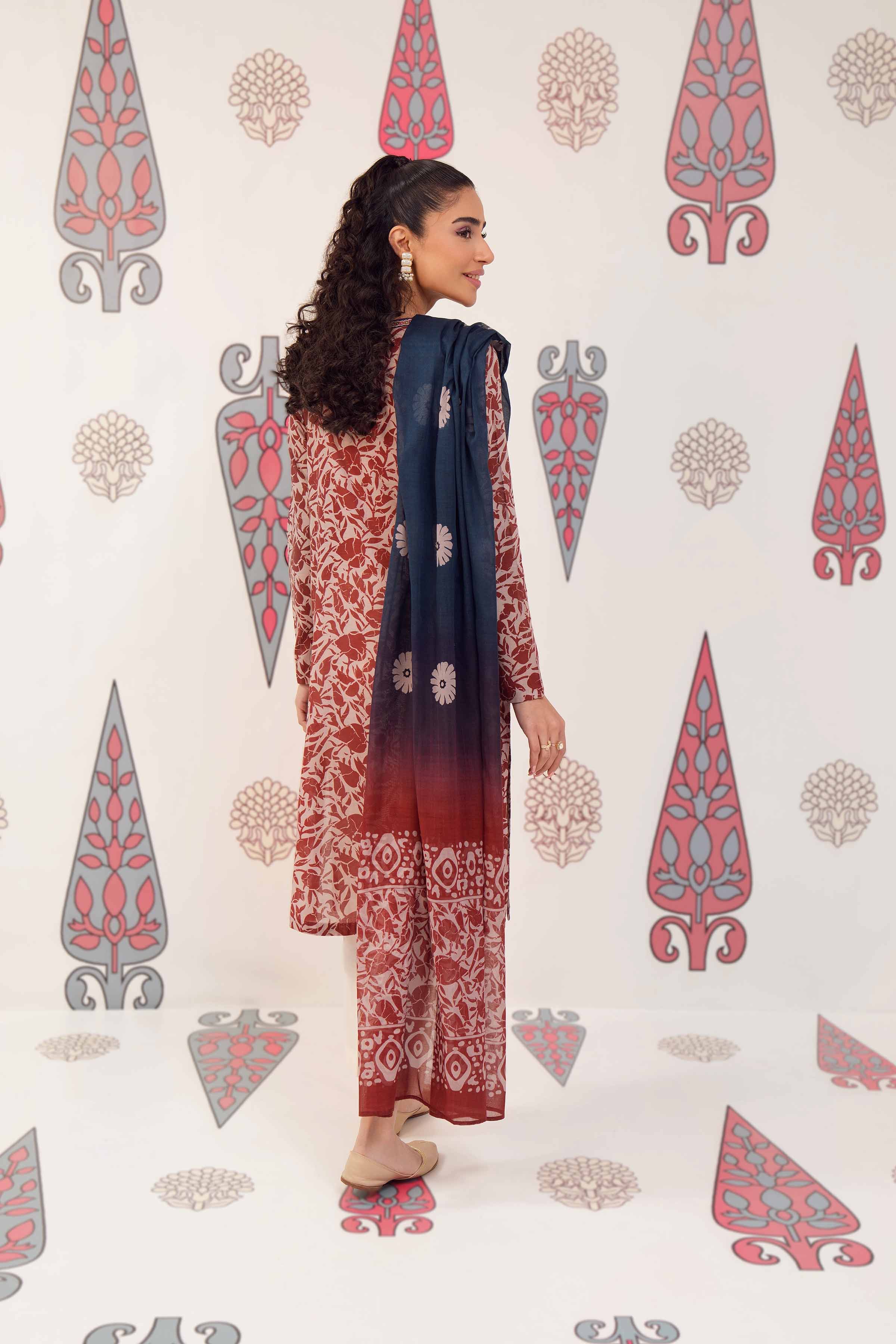 2 Piece - Printed Embroidered Suit - PS24-149