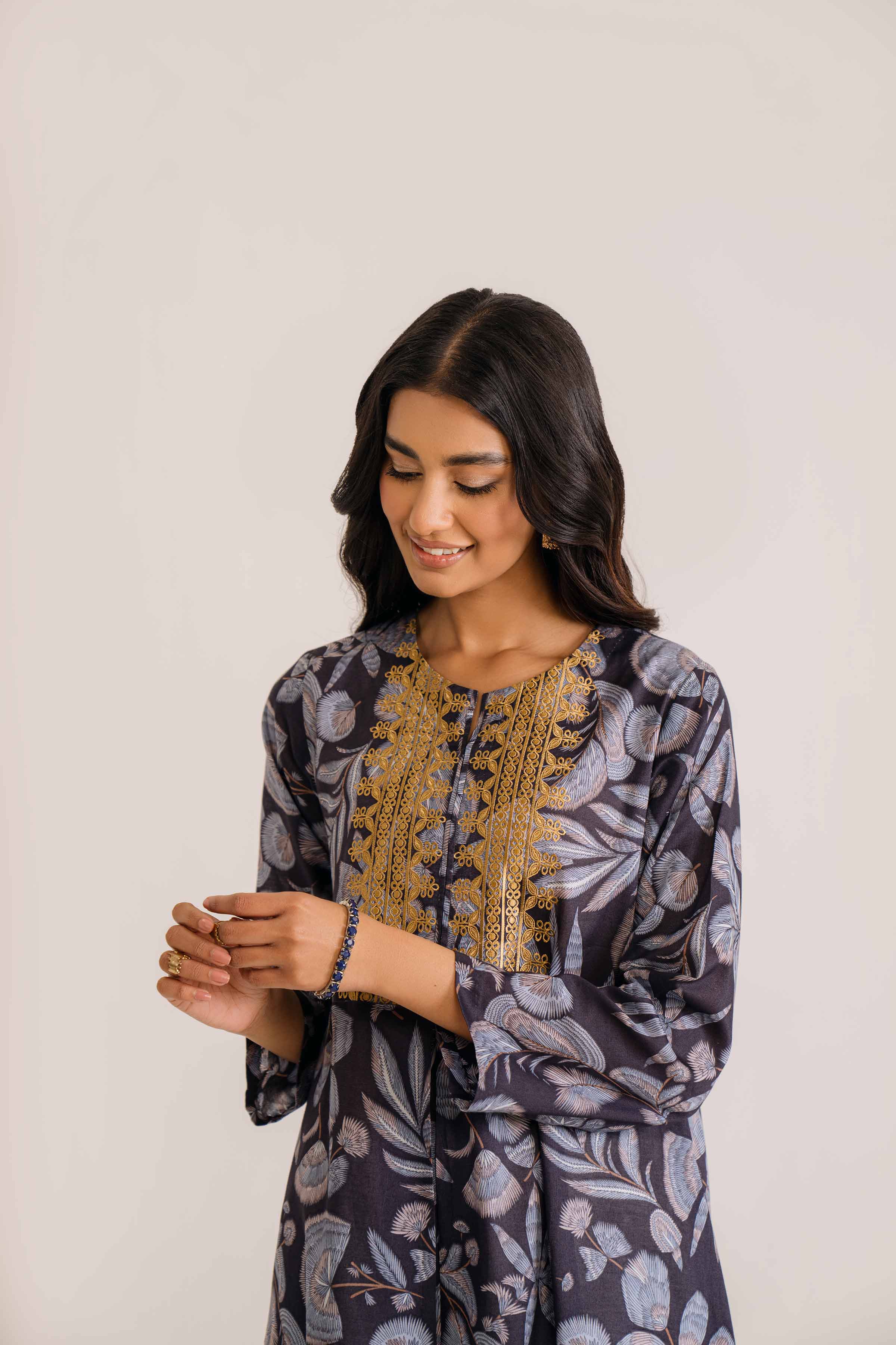Printed Embroidered Shirt - PS24-163