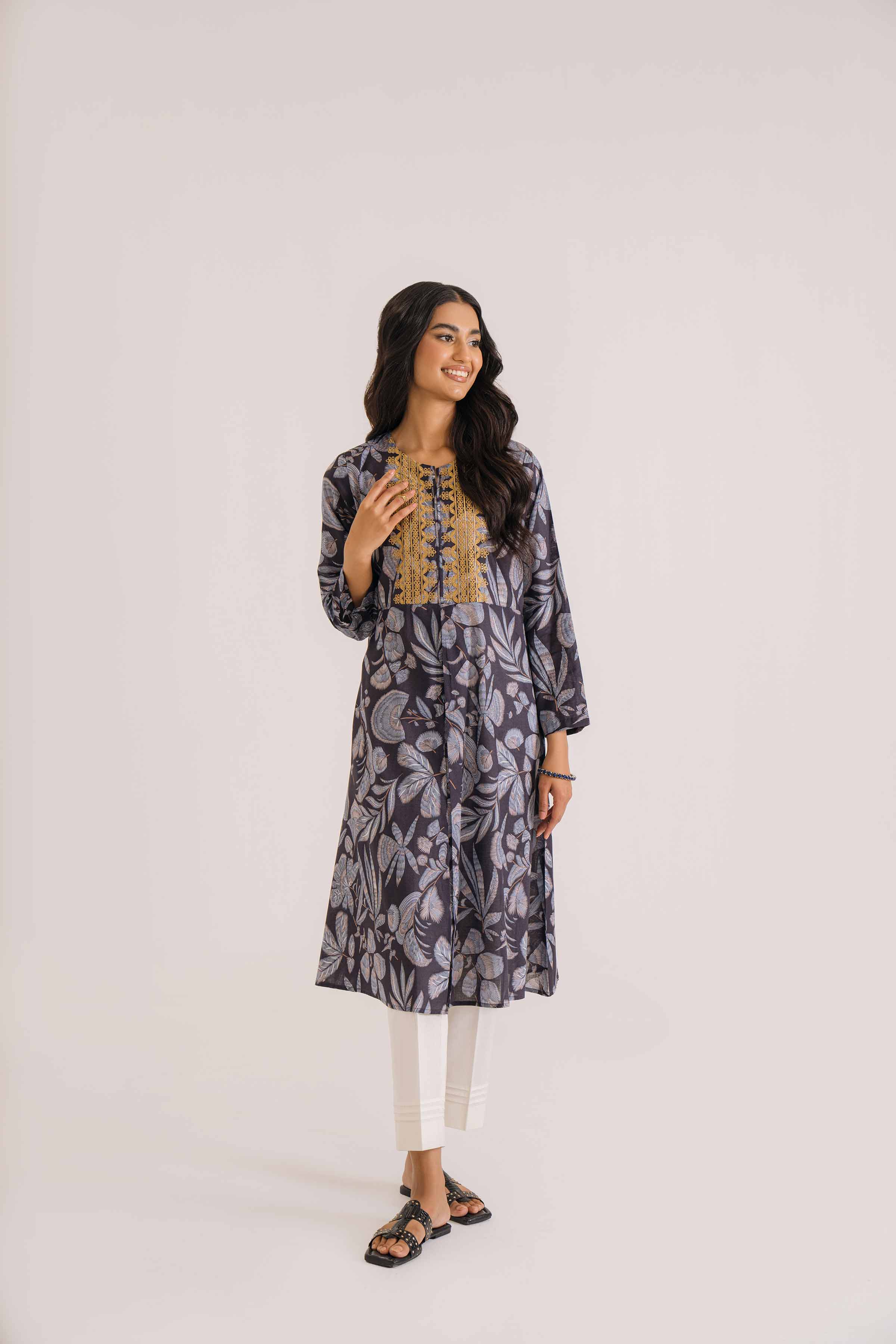 Printed Embroidered Shirt - PS24-163