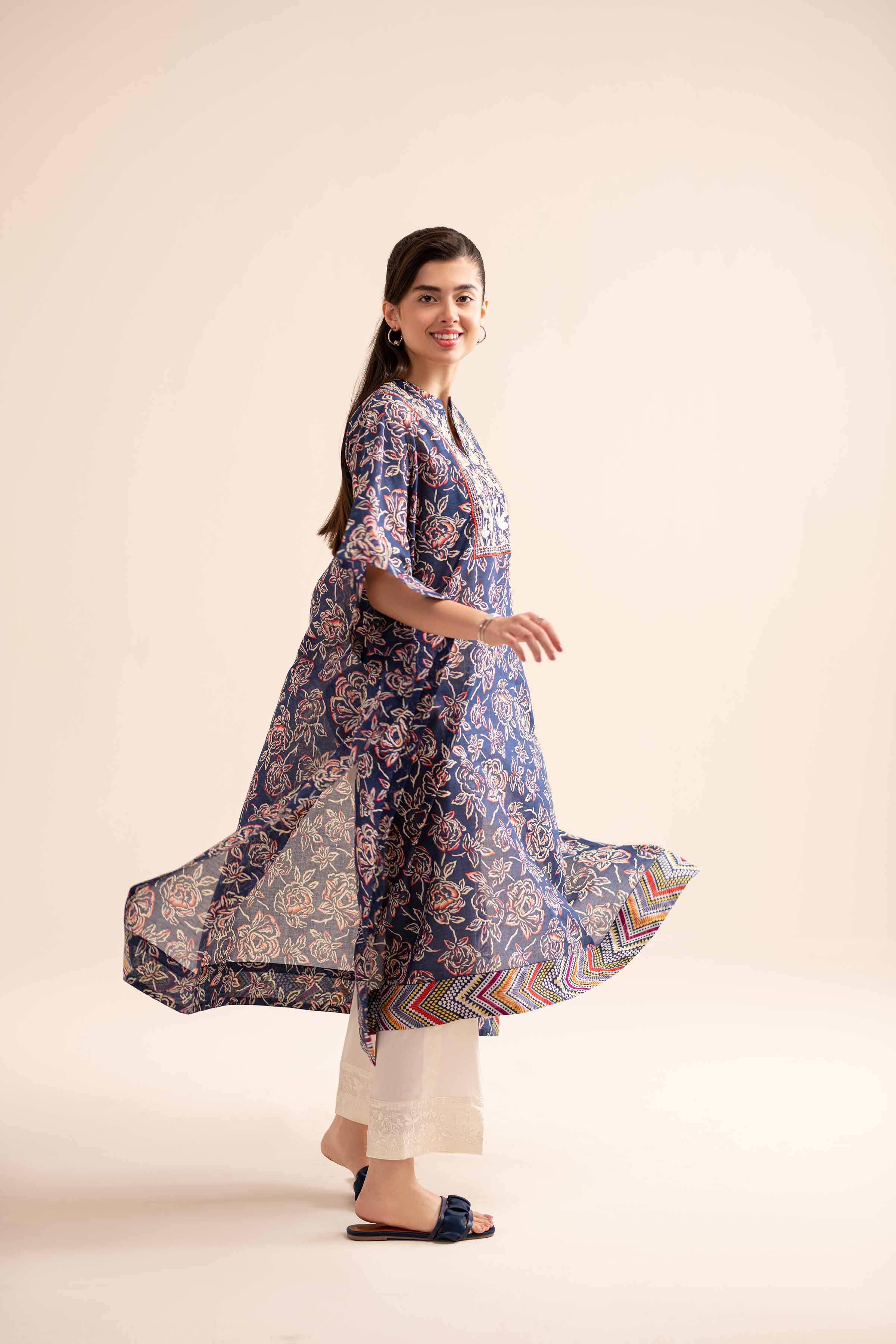 Printed Embroidered Kaftaan - PS24-245