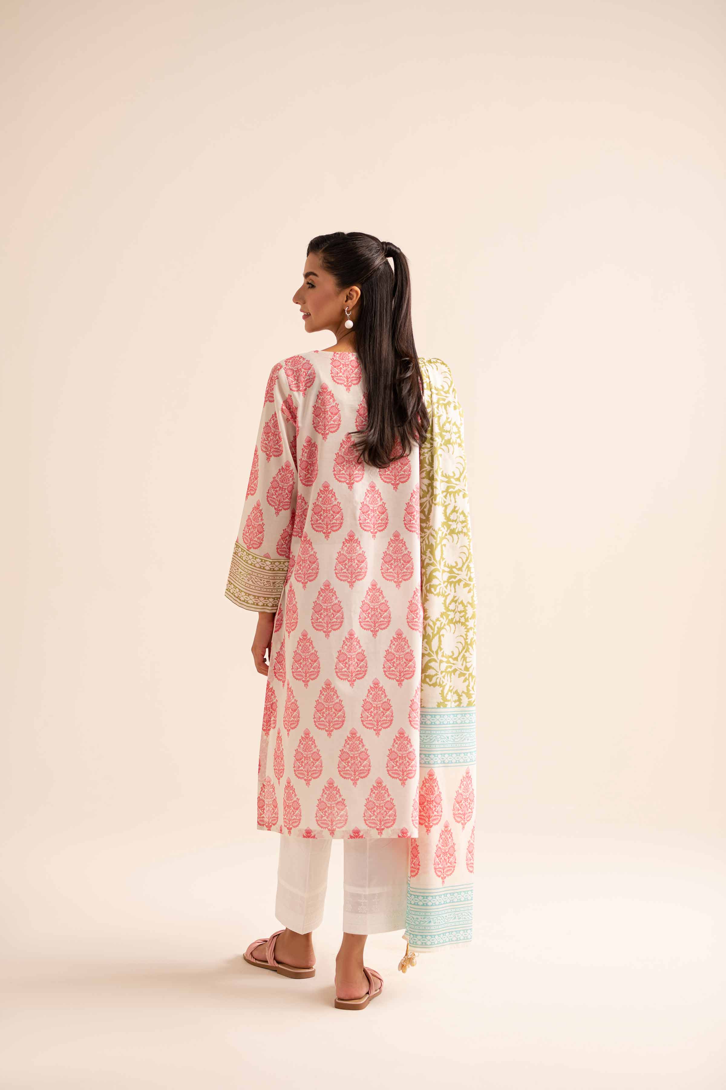 2-Piece - Printed Embroidered Suit - PS24-255