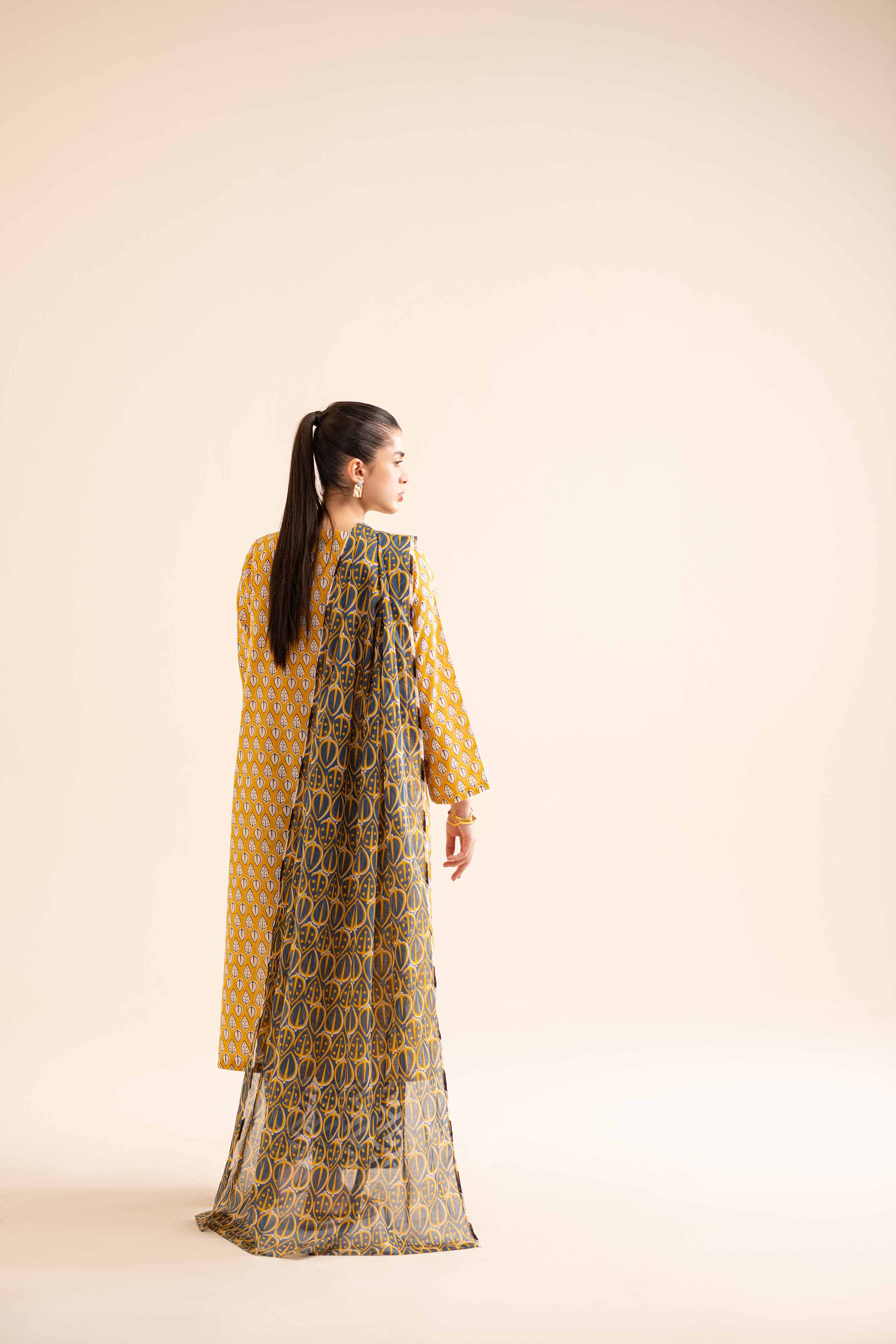 3 Piece - Printed Embroidered Suit - PS24-257