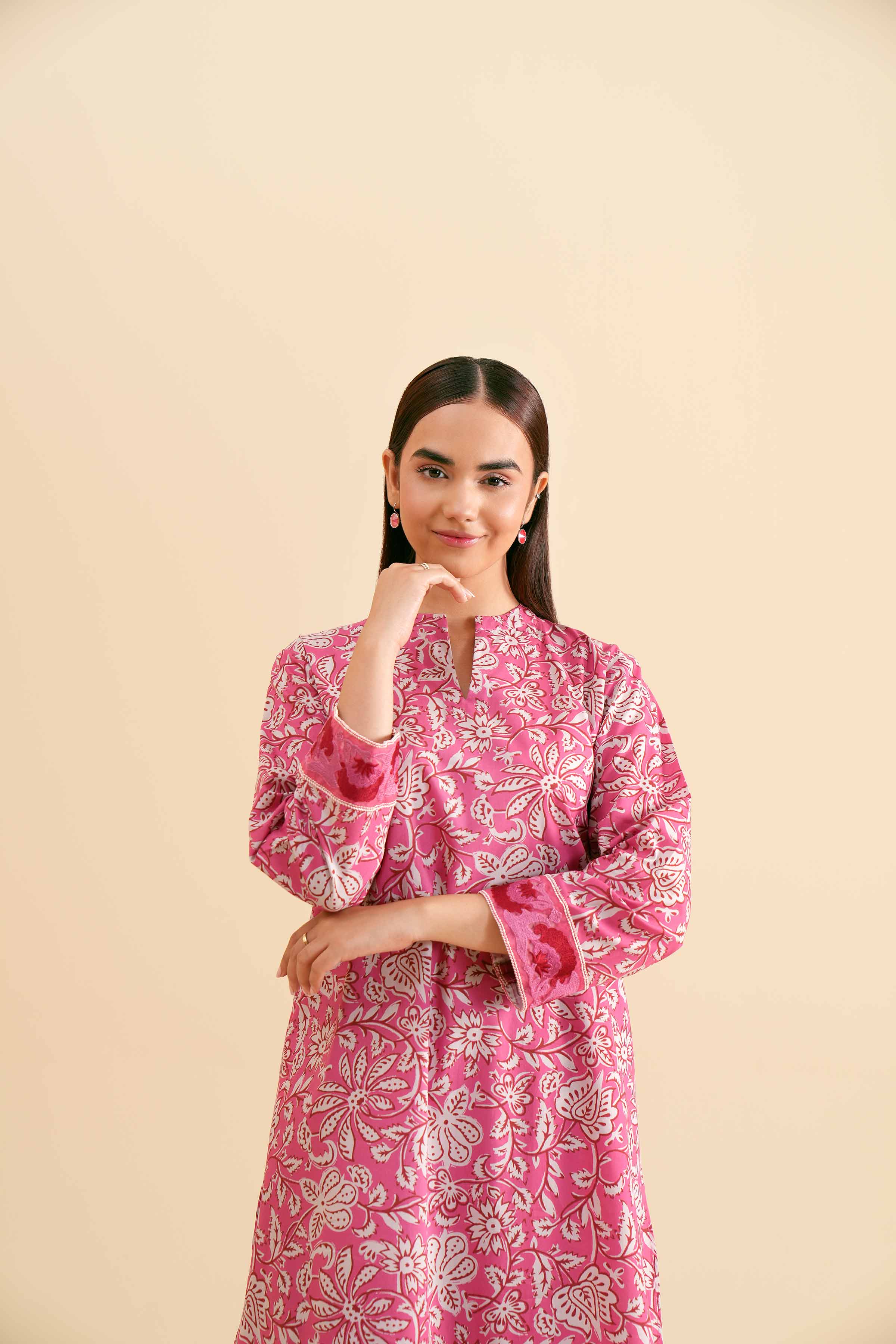 2 Piece - Printed Embroidered Suit - PS24-296