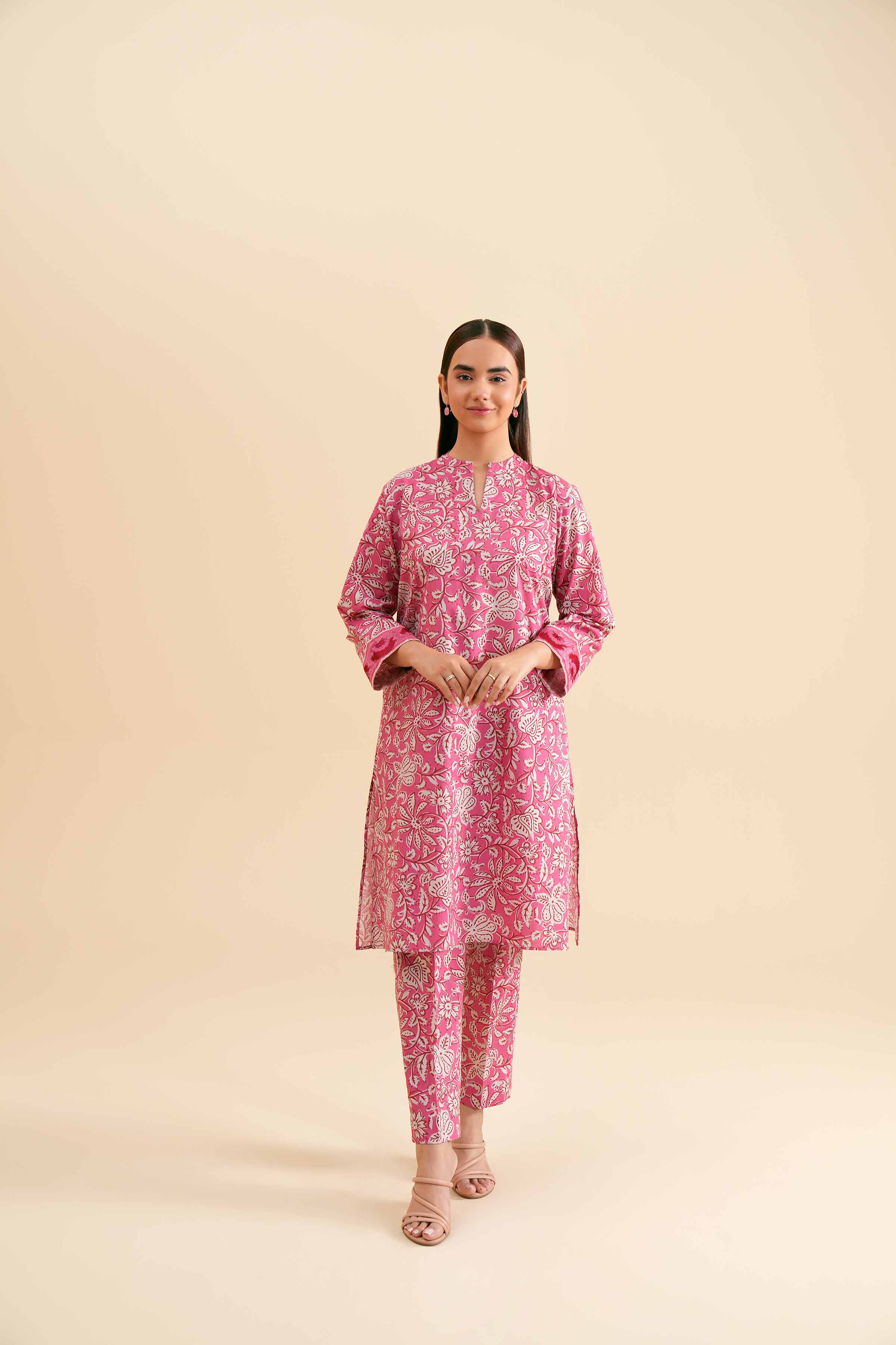 2 Piece - Printed Embroidered Suit - PS24-296