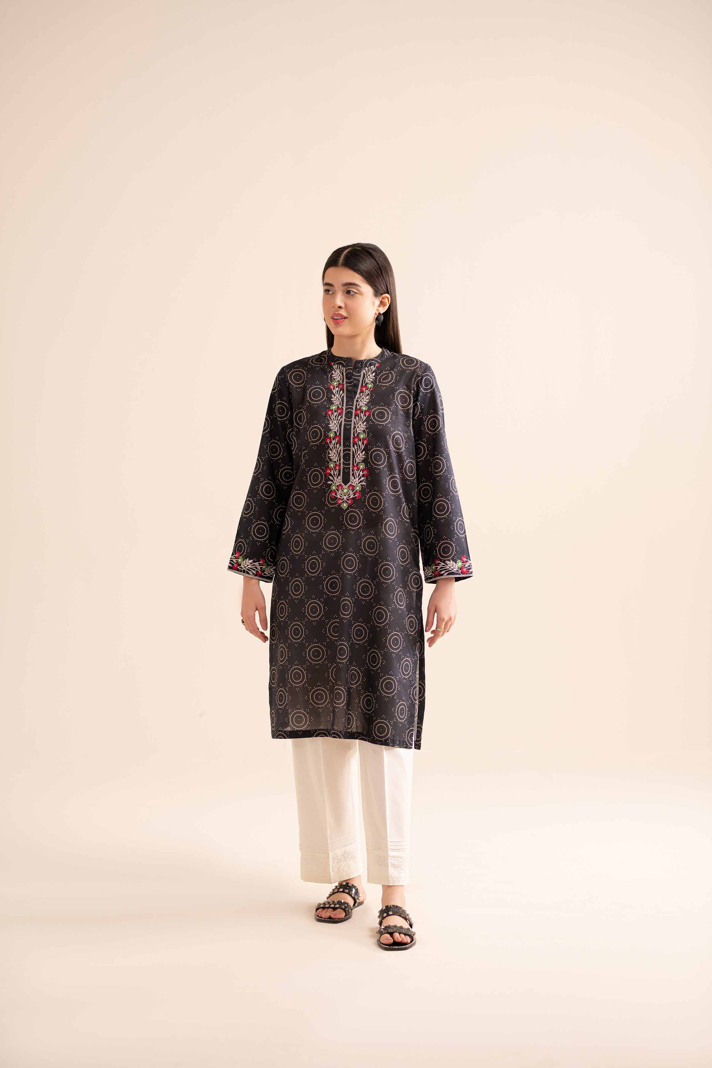 Printed Embroidered Shirt - PS24-318