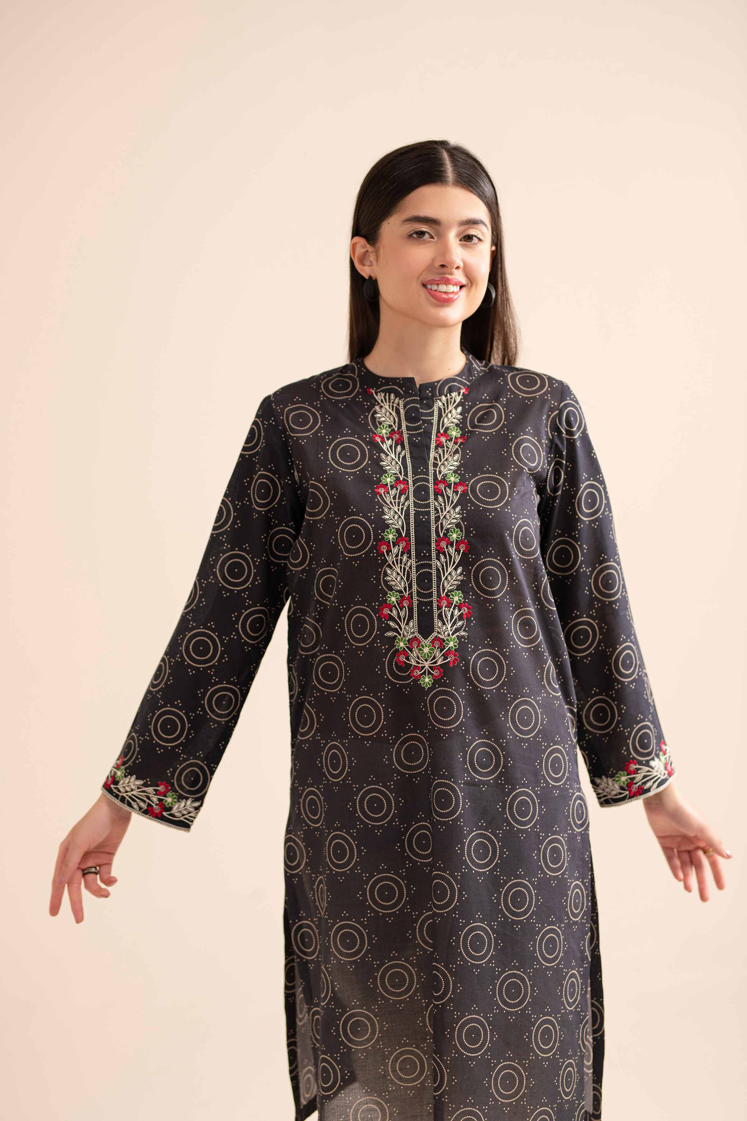 Printed Embroidered Shirt - PS24-318
