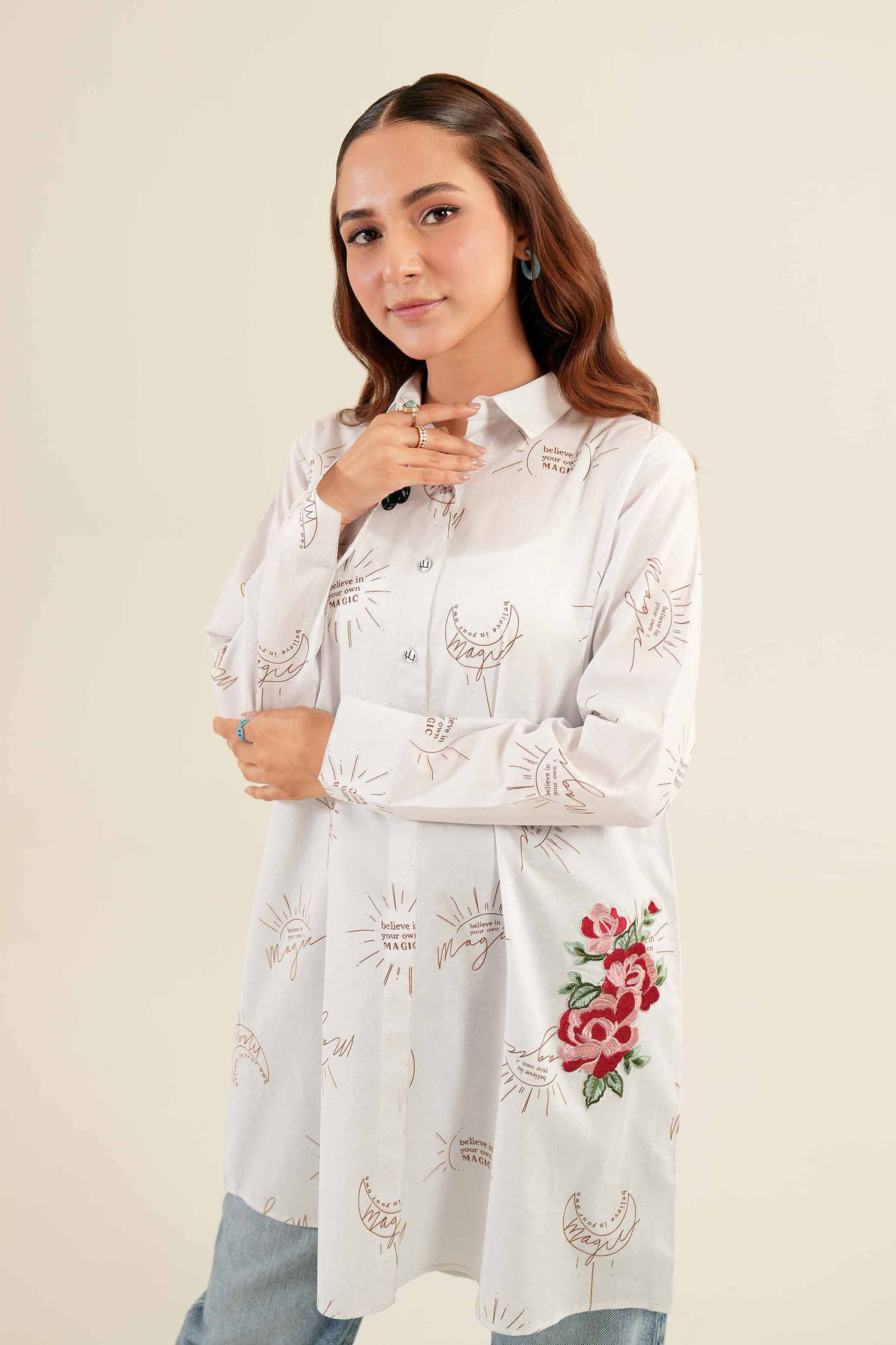 Printed Embroidered Tunic - PS24-334