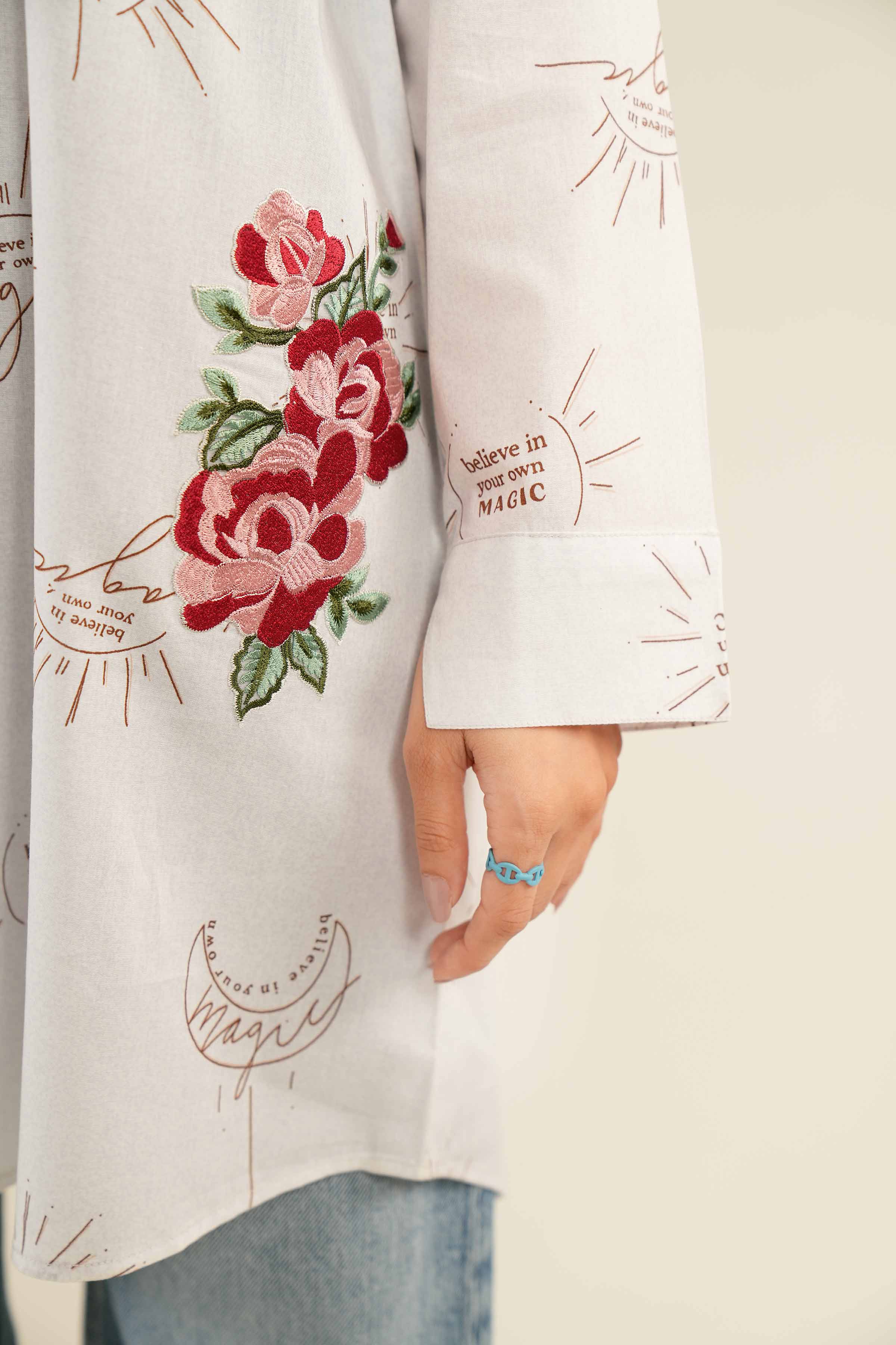 Printed Embroidered Tunic - PS24-334